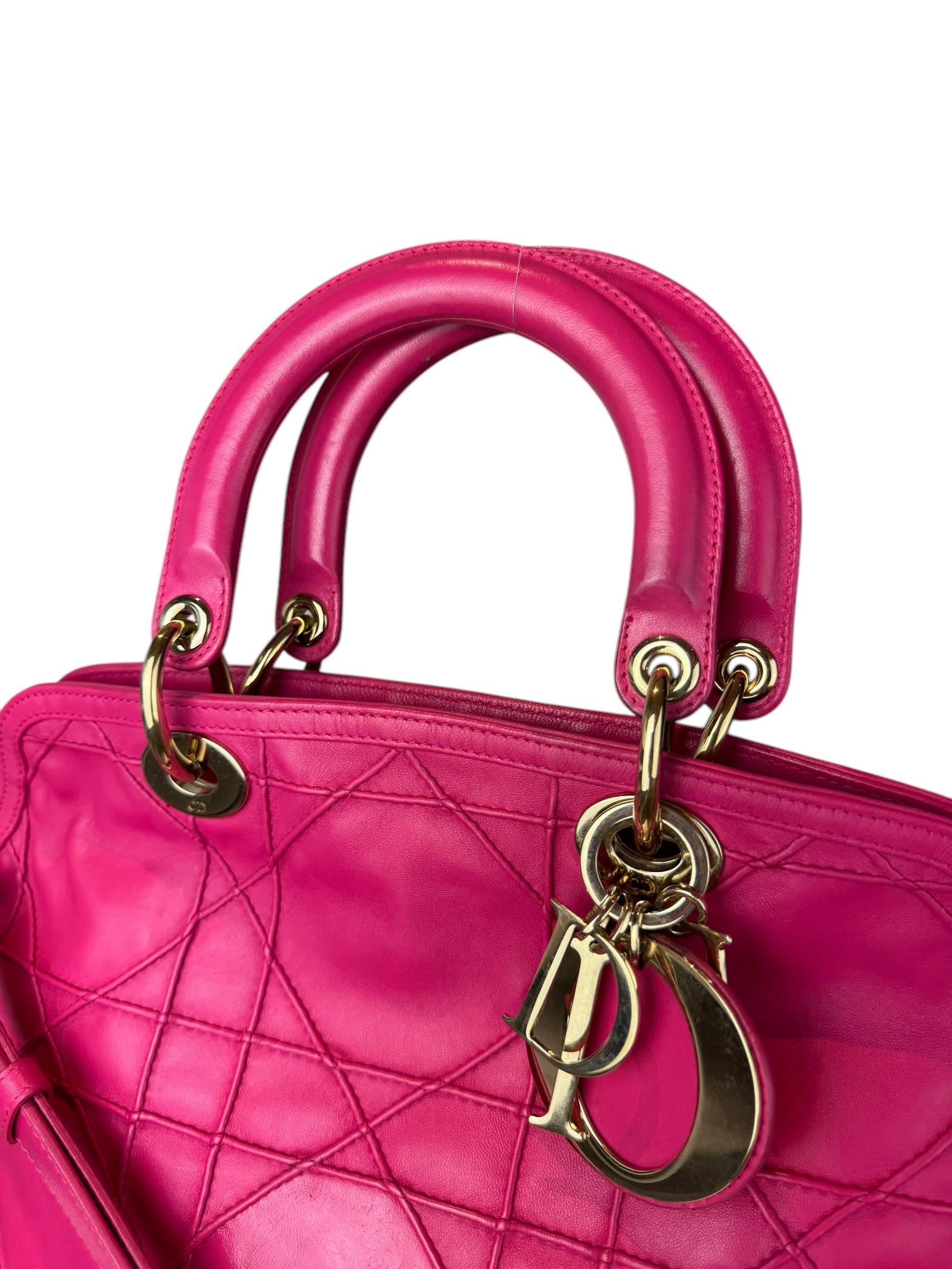 CHRISTIAN DIOR GRANVILLE PINK CANNAGE TOTE BAG