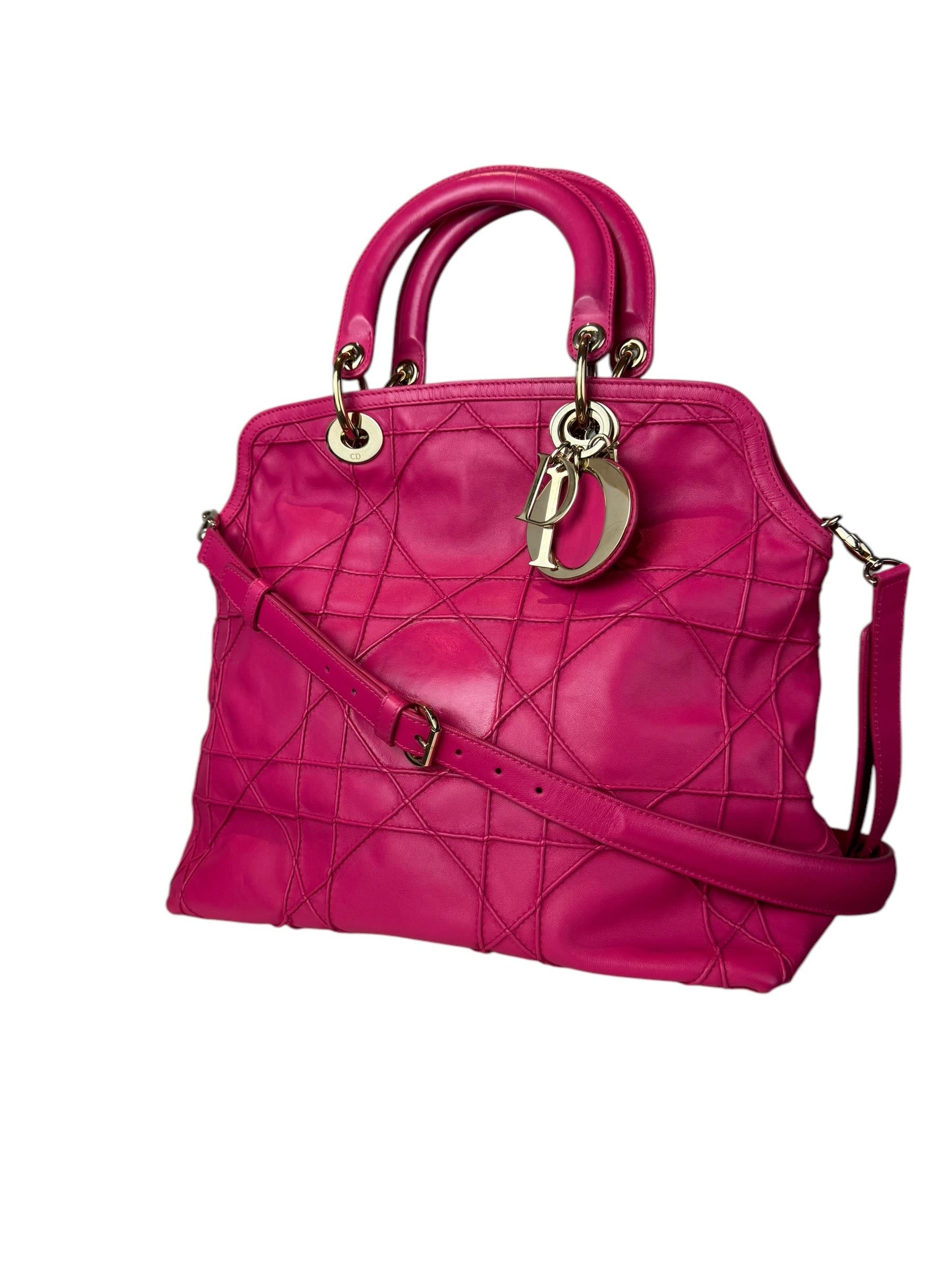 CHRISTIAN DIOR GRANVILLE PINK CANNAGE TOTE BAG