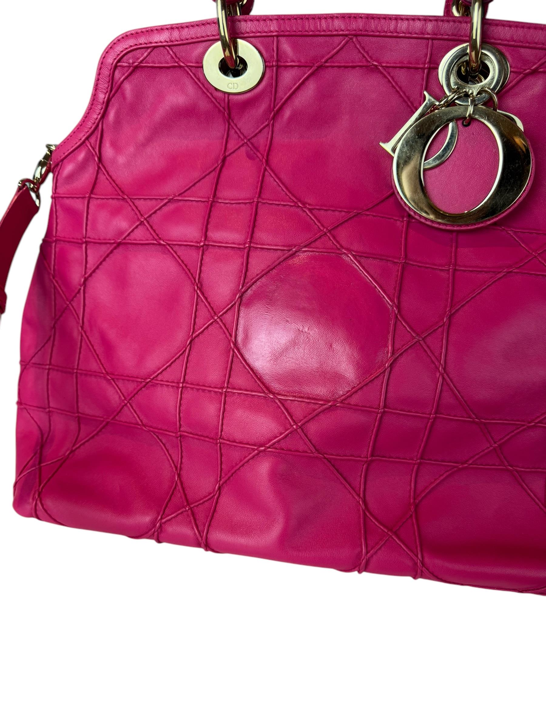CHRISTIAN DIOR GRANVILLE PINK CANNAGE TOTE BAG