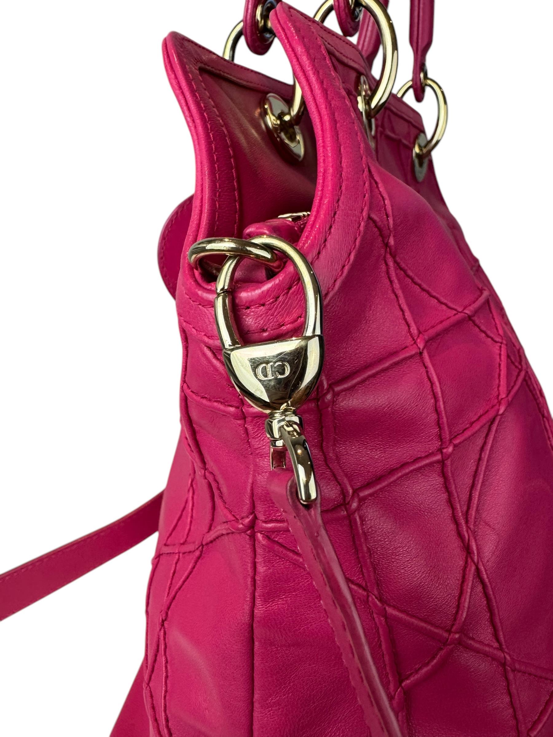 CHRISTIAN DIOR GRANVILLE PINK CANNAGE TOTE BAG