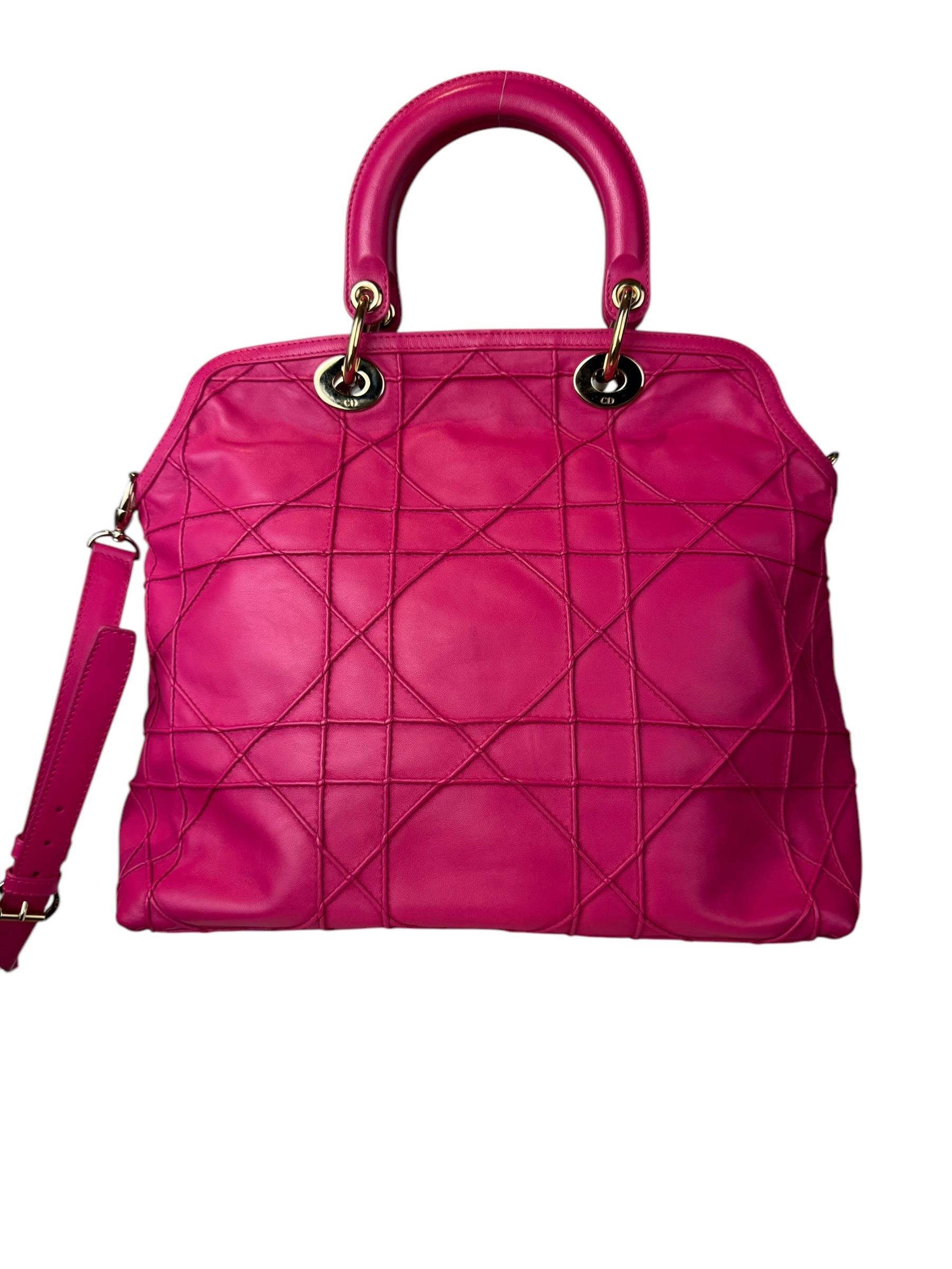 CHRISTIAN DIOR GRANVILLE PINK CANNAGE TOTE BAG