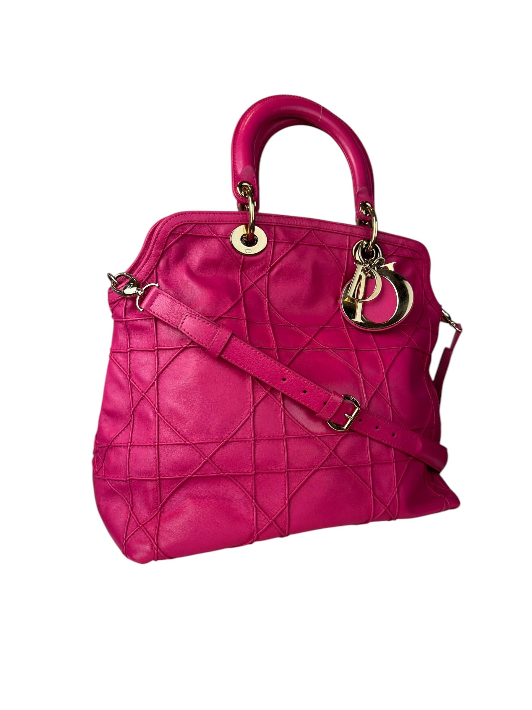 CHRISTIAN DIOR GRANVILLE PINK CANNAGE TOTE BAG