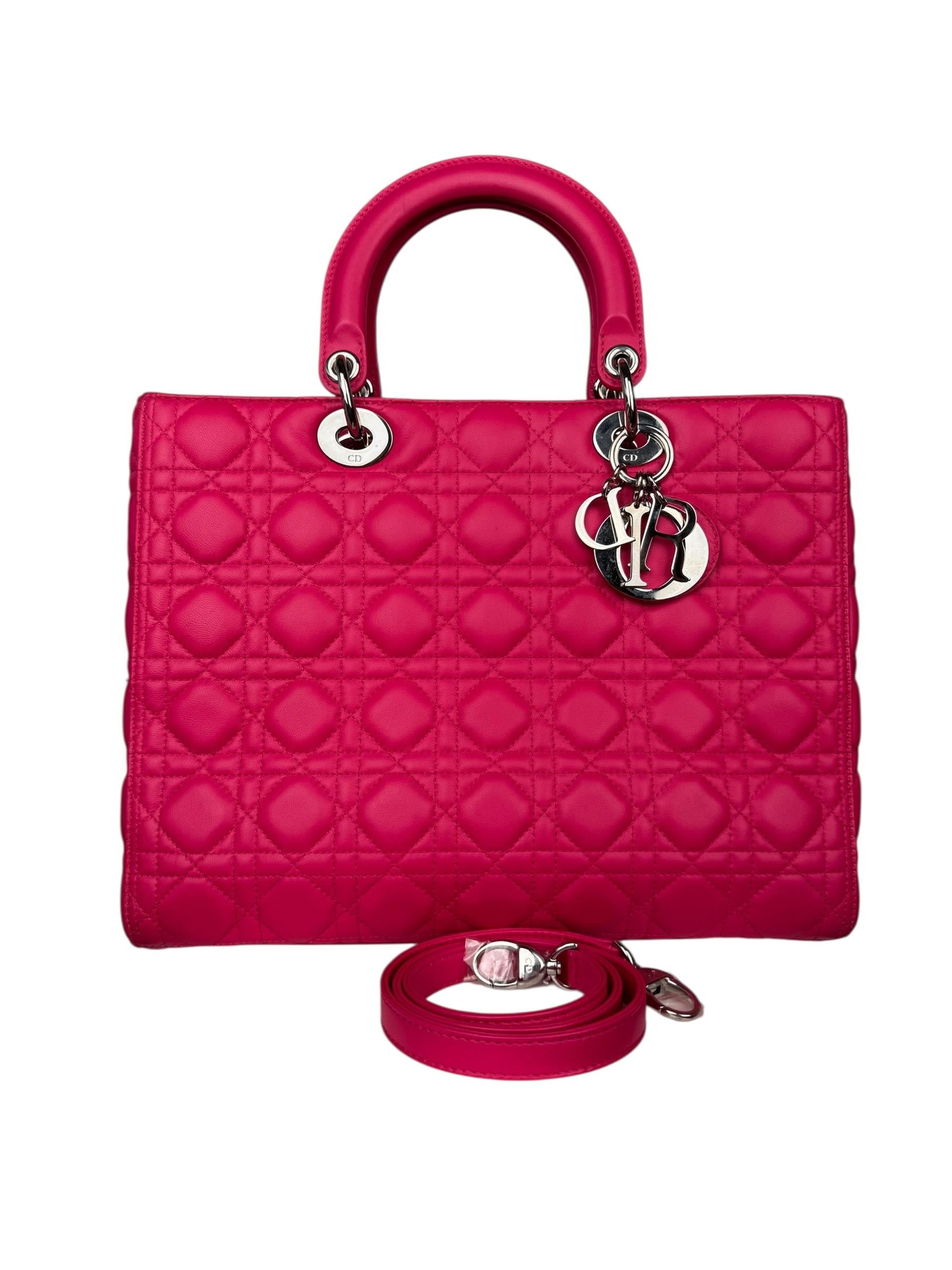 CHRISTIAN DIOR LARGE LADY DIOR BAG 