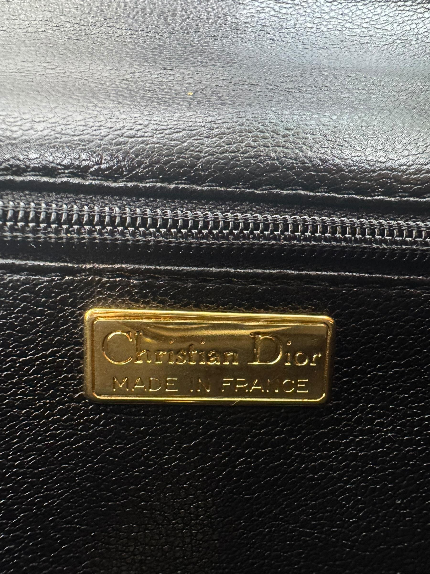 CHRISTIAN DIOR LEATHER MADALION CLUCTH BAG