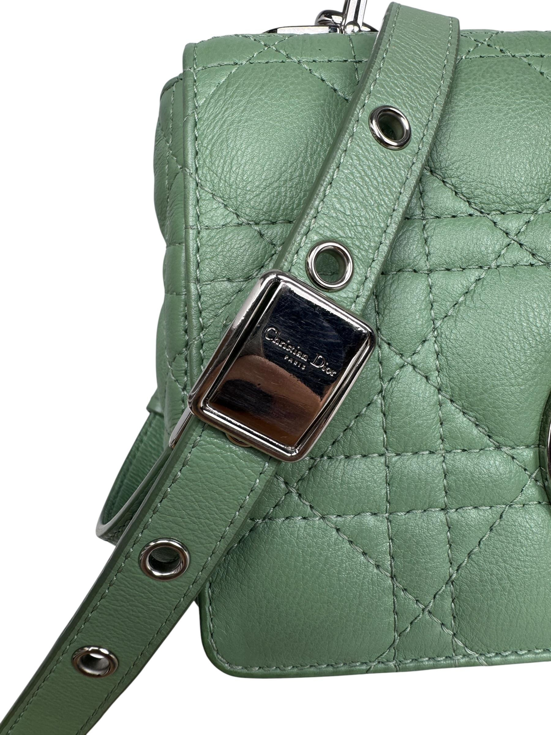 CHRISTIAN DIOR LIGHT GREEN SMALL CARO BAG 
