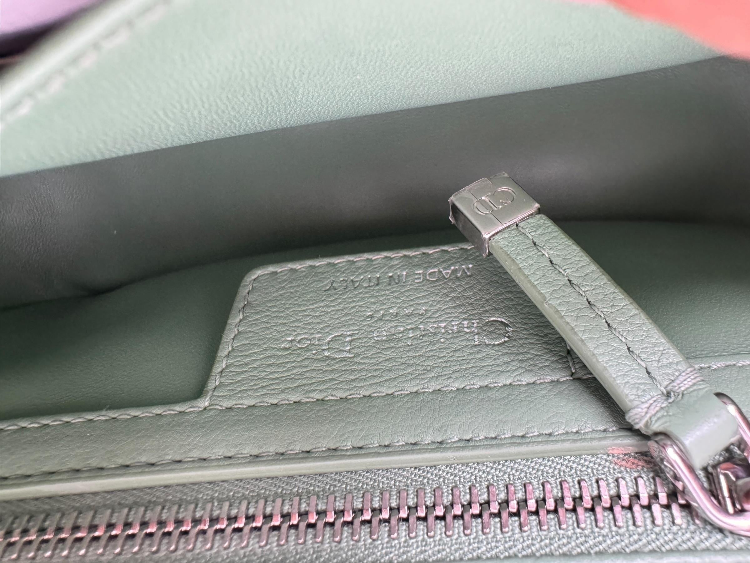 CHRISTIAN DIOR LIGHT GREEN SMALL CARO BAG 