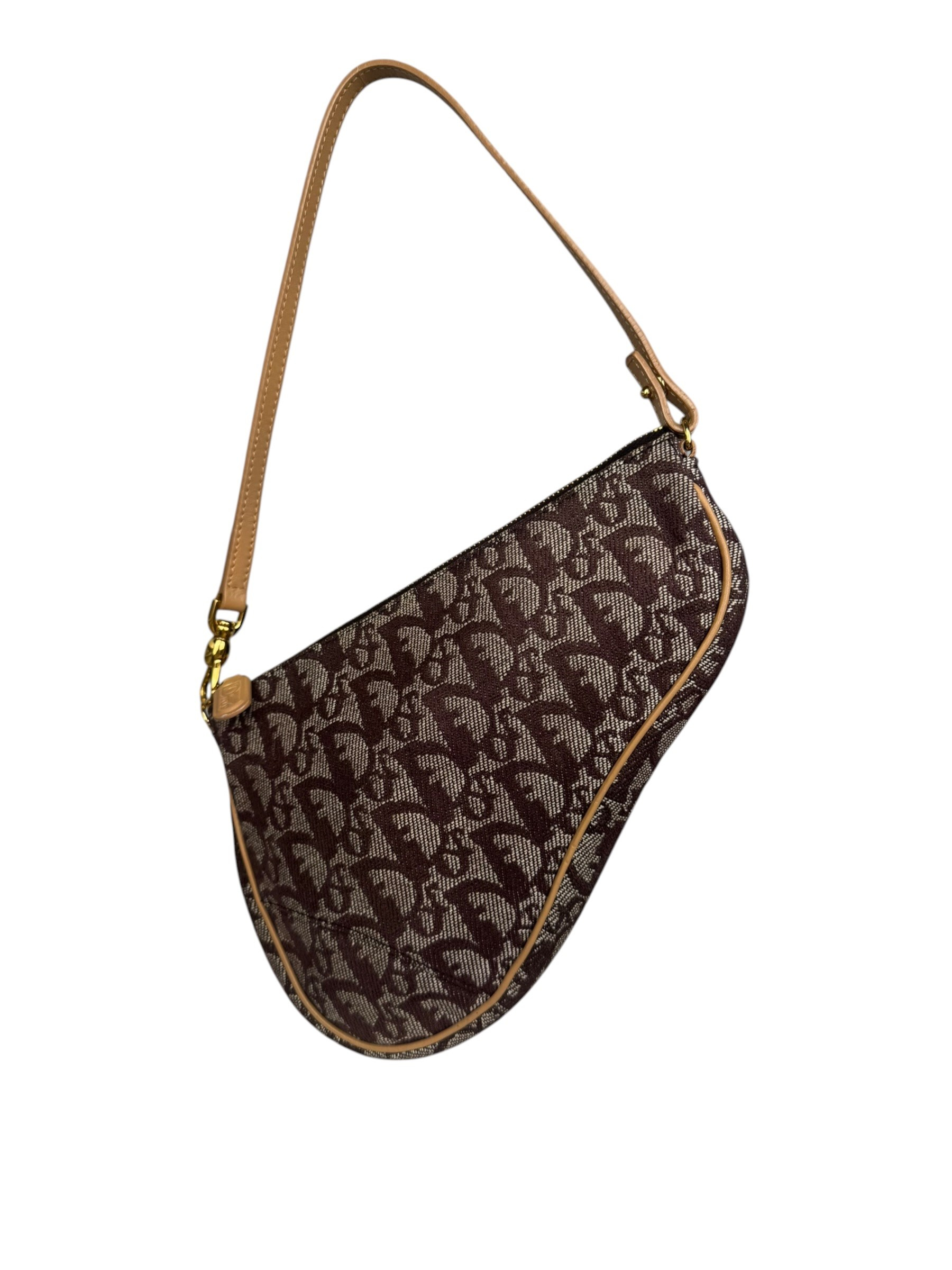 CHRISTIAN DIOR OBLIQUE CANVAS MINI SADDLE BAG