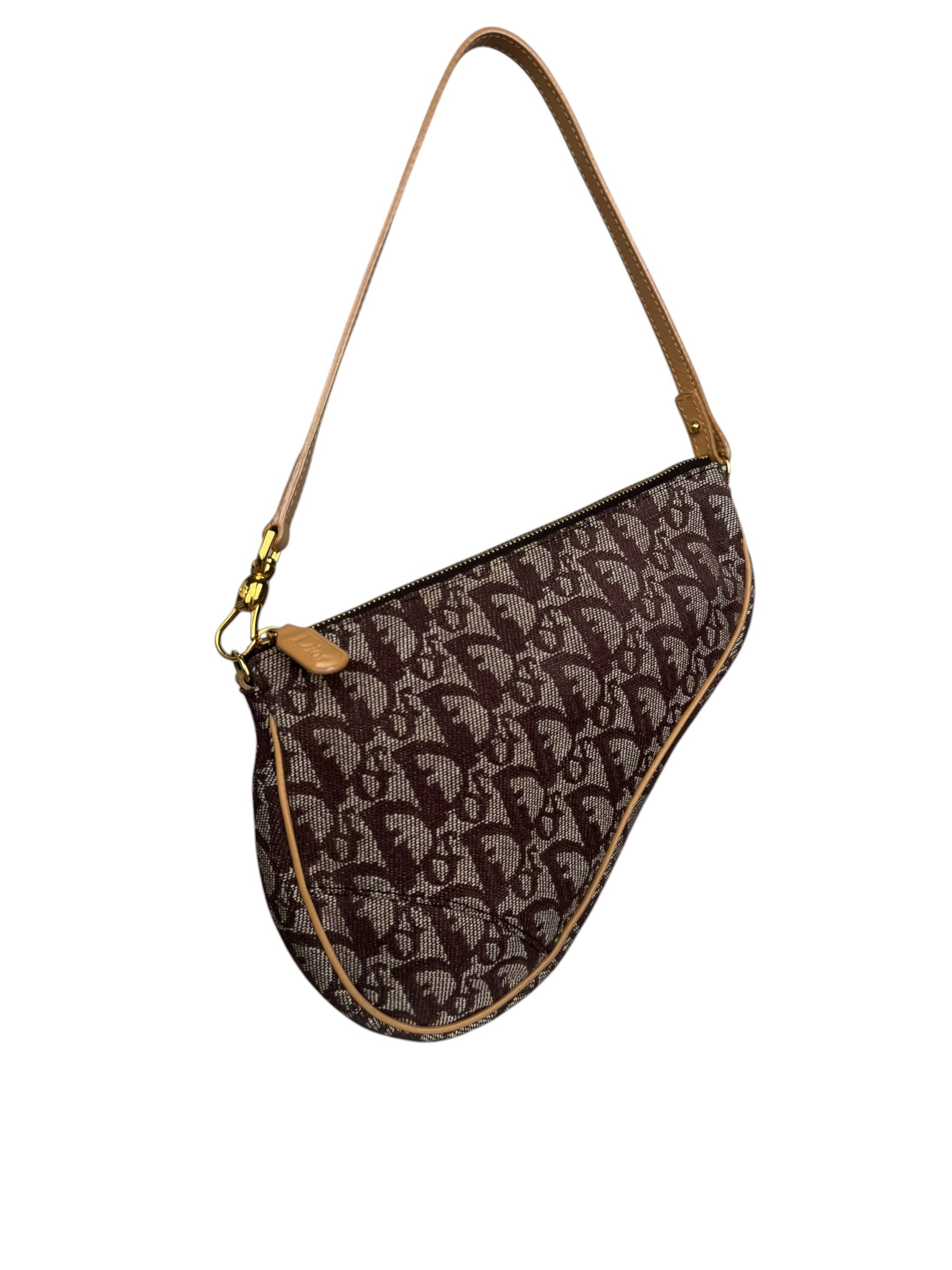 CHRISTIAN DIOR OBLIQUE CANVAS MINI SADDLE BAG