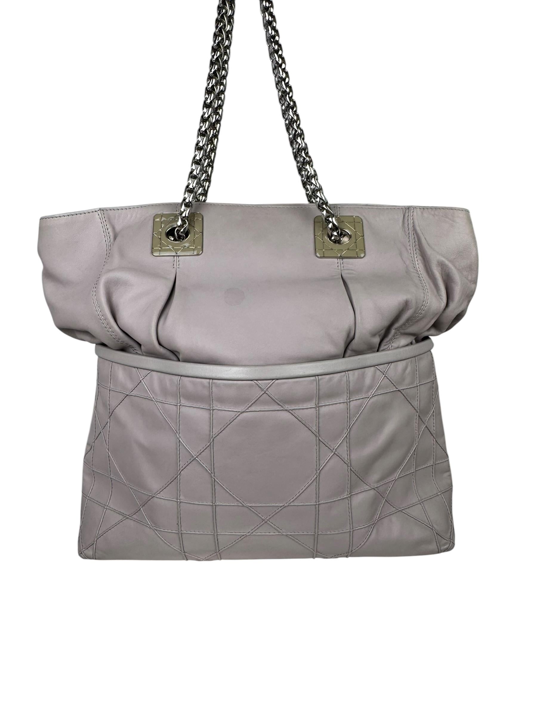 CHRISTIAN DIOR QUILTED LEATHER TOTE BAG