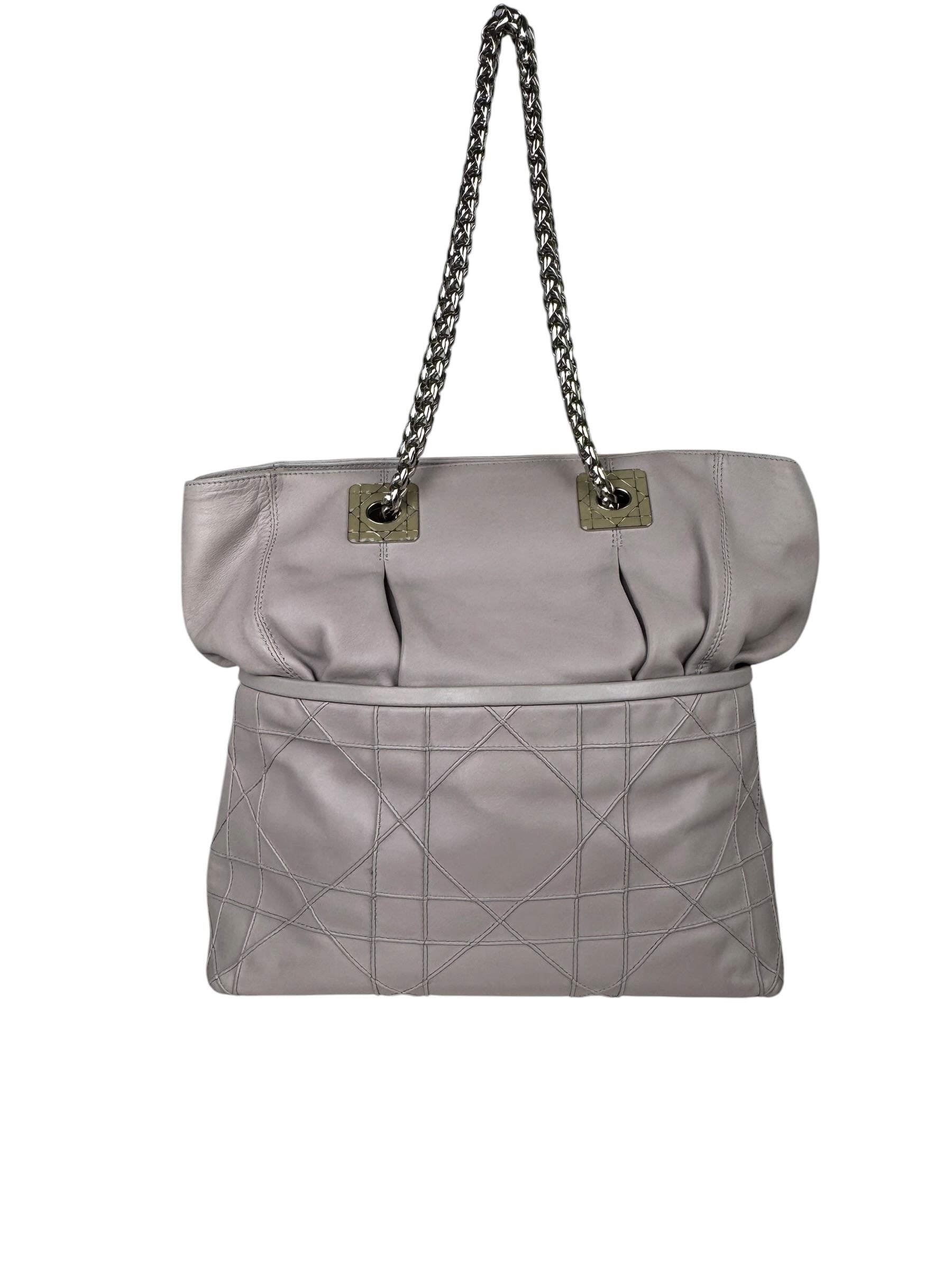 CHRISTIAN DIOR QUILTED LEATHER TOTE BAG