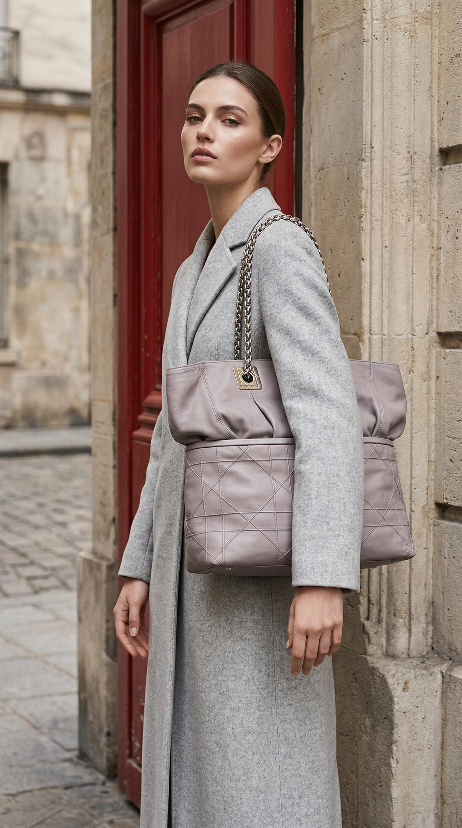 CHRISTIAN DIOR QUILTED LEATHER TOTE BAG