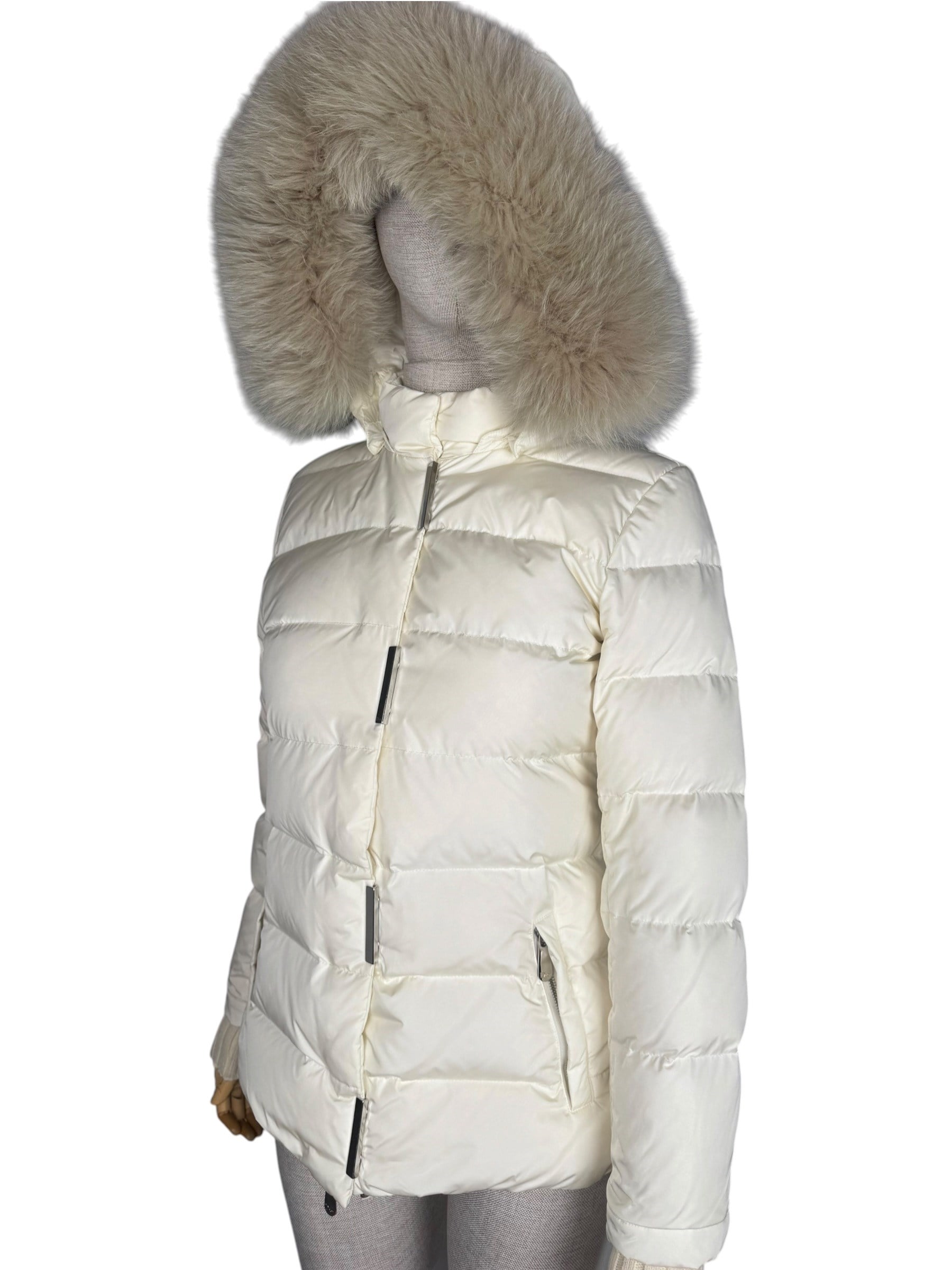 CHRISTIAN DIOR WHITE FUR PUFFER JACKET
