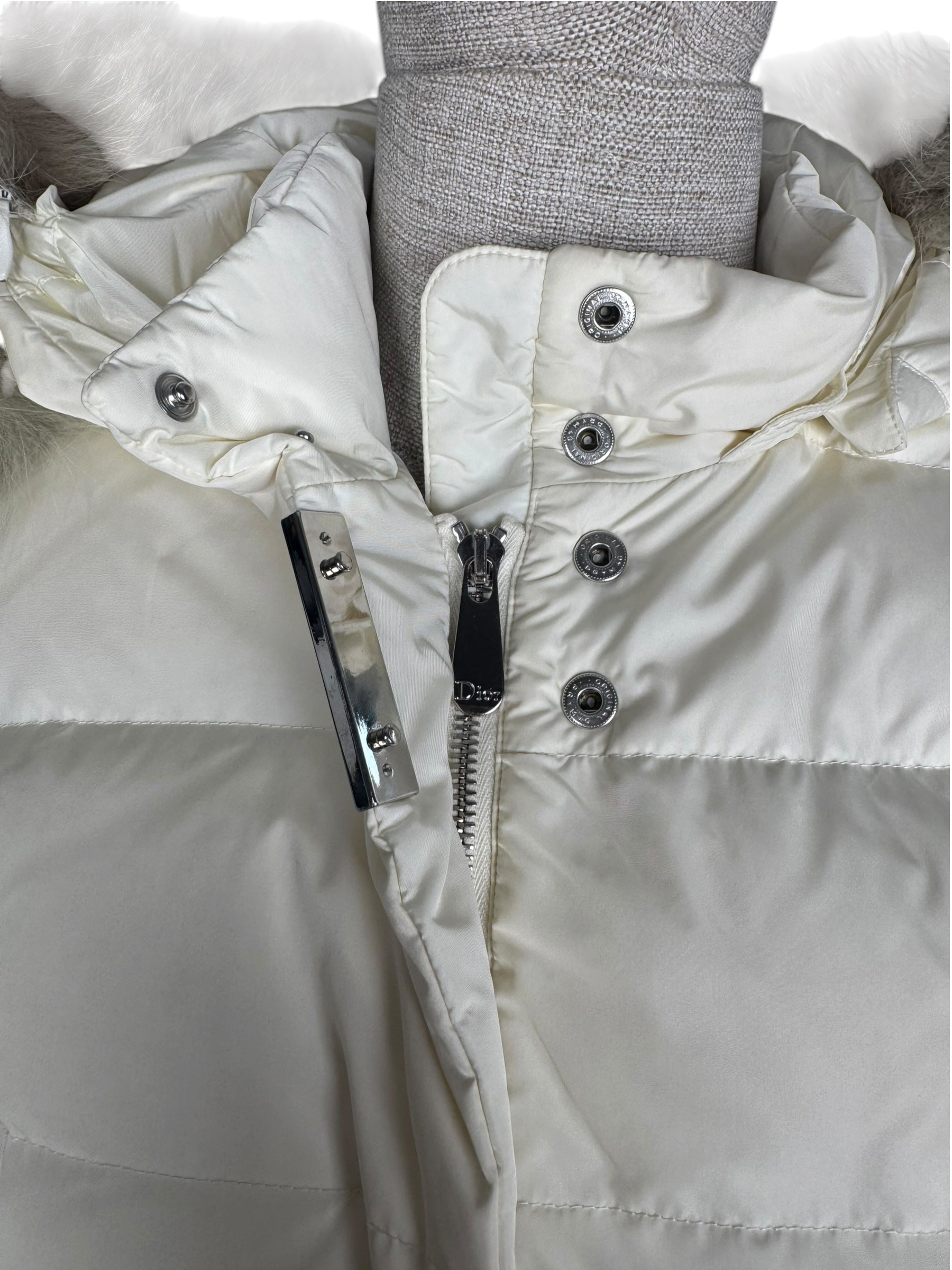 CHRISTIAN DIOR WHITE FUR PUFFER JACKET