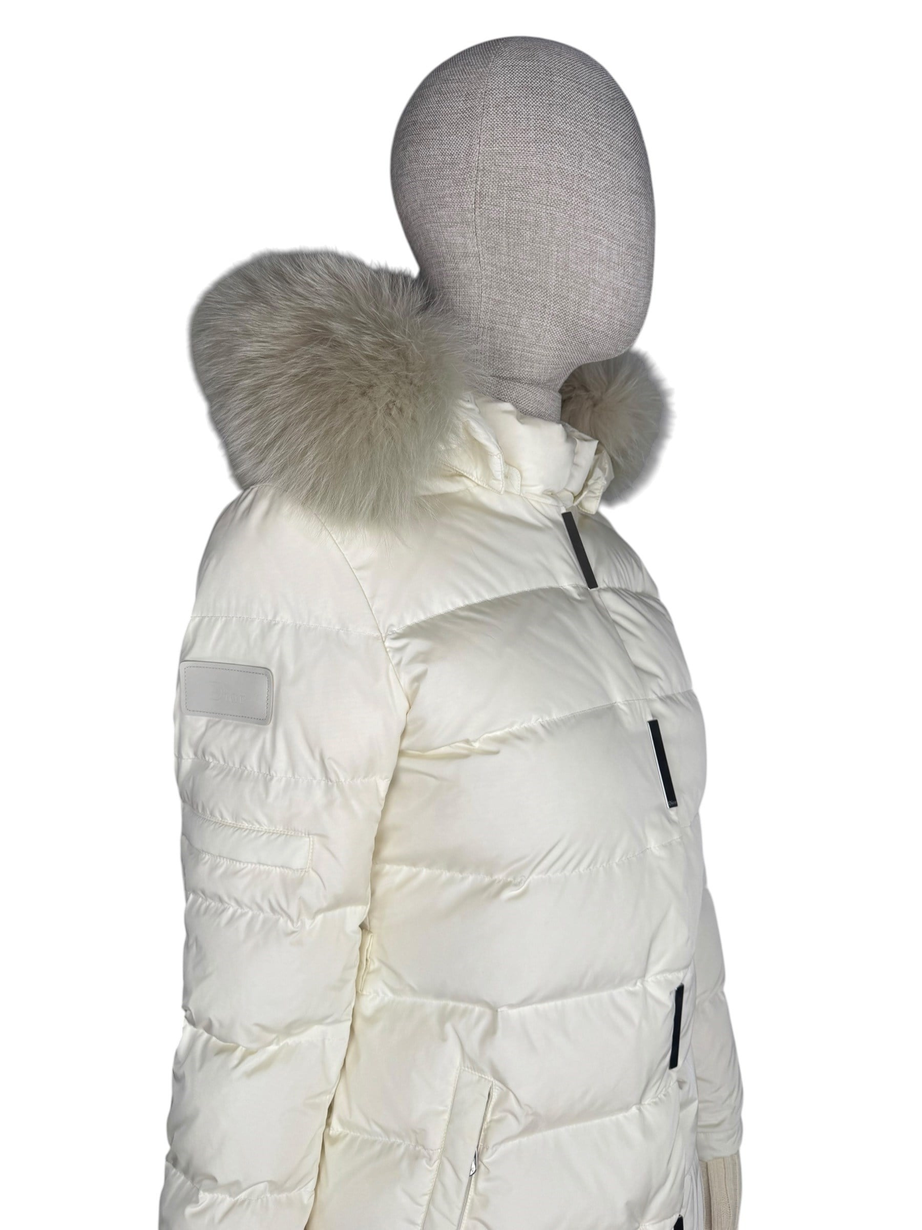 CHRISTIAN DIOR WHITE FUR PUFFER JACKET