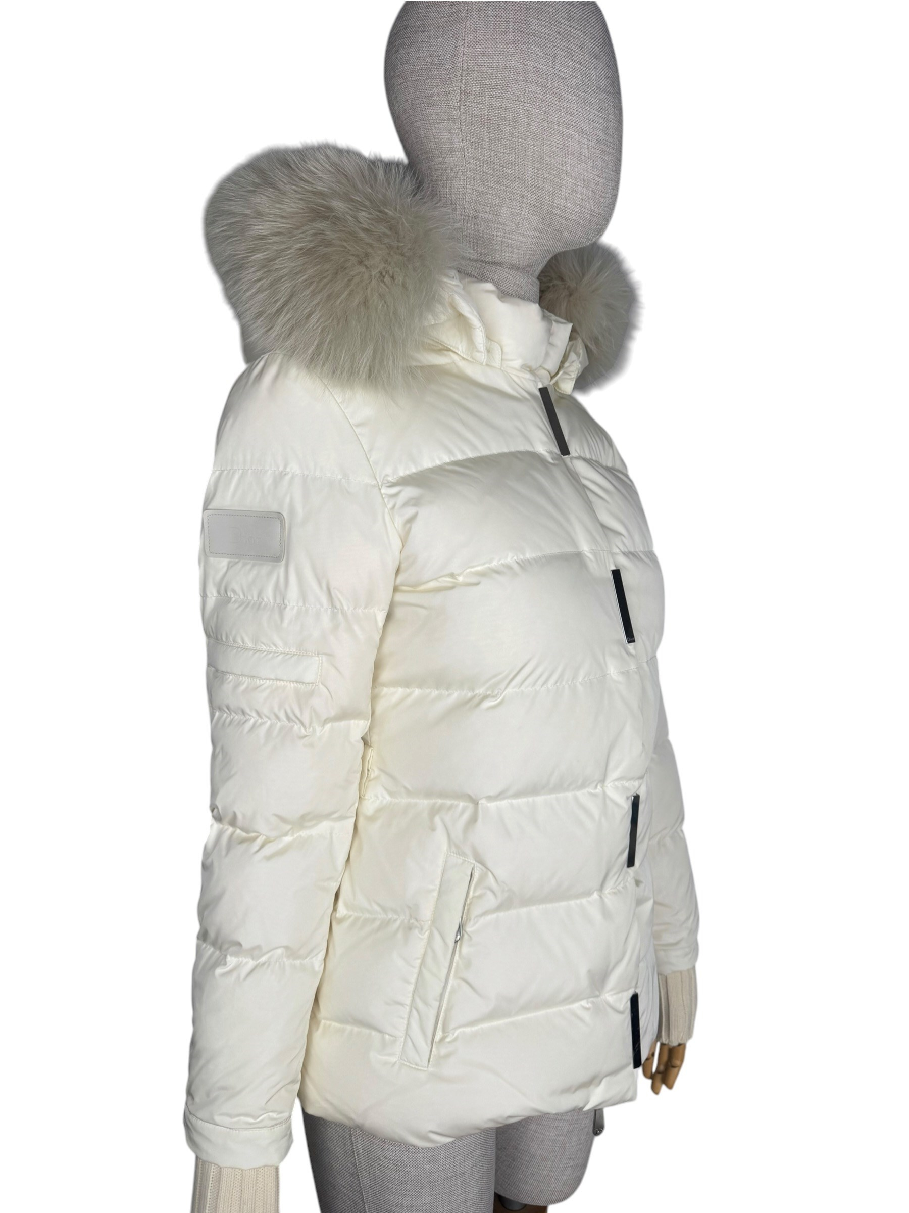 CHRISTIAN DIOR WHITE FUR PUFFER JACKET