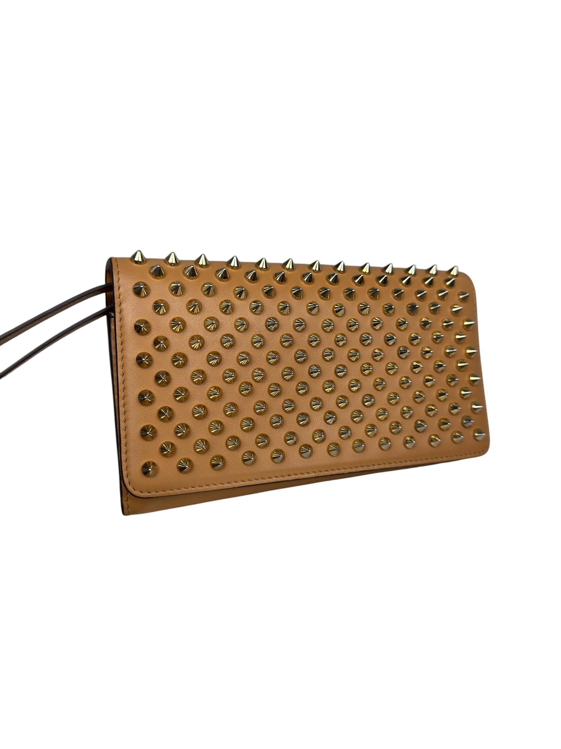 CHRISTIAN LOUBOUTIN BEIGE STUDDED CLUCTH