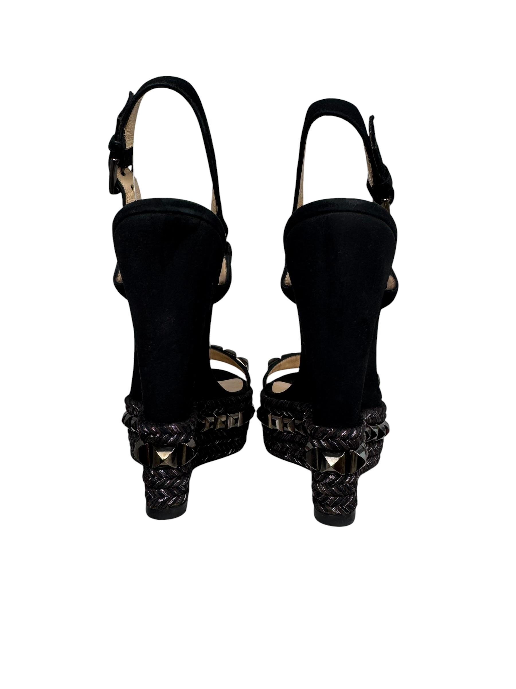 CHRISTIAN LOUBOUTIN BLACK PYRACLOU SANDALS
