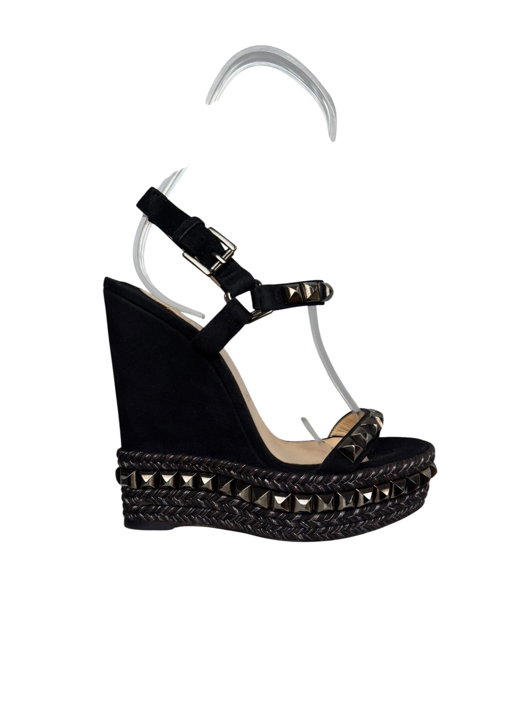 CHRISTIAN LOUBOUTIN BLACK PYRACLOU SANDALS