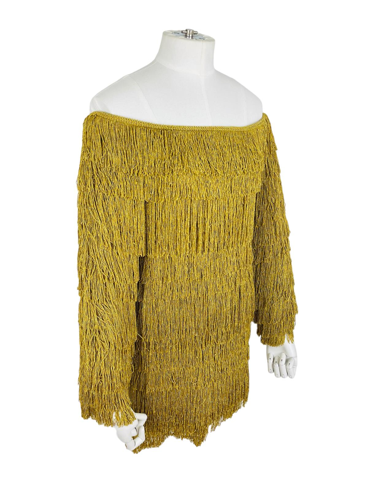 COCKTAIL GOLD FRINGE DRESS