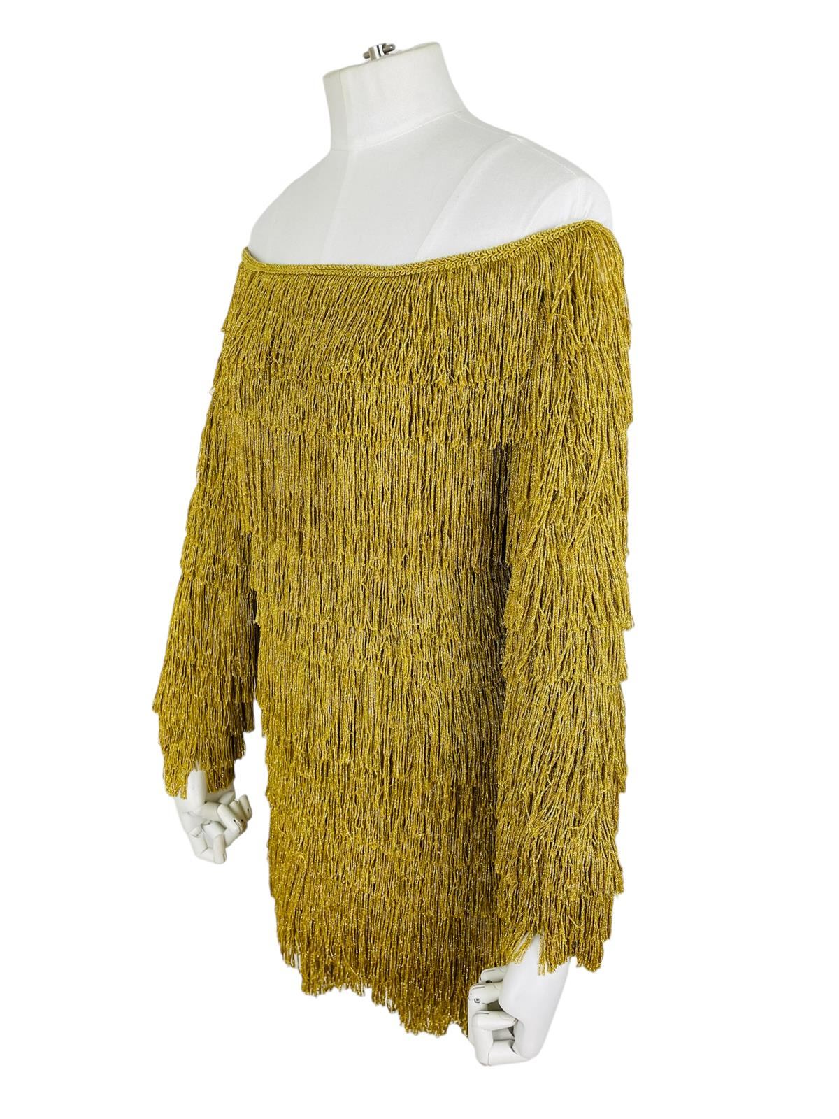 COCKTAIL GOLD FRINGE DRESS