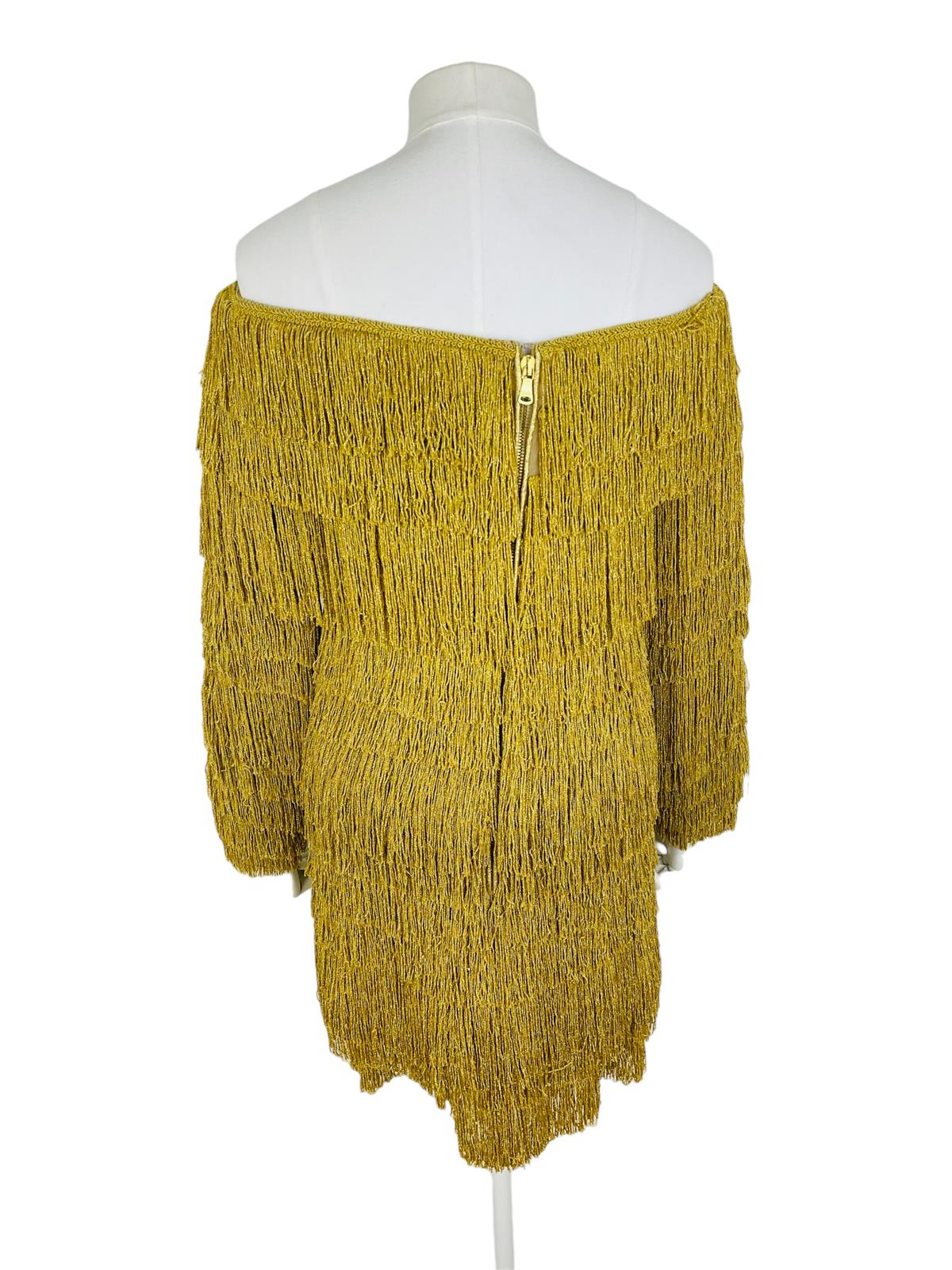 COCKTAIL GOLD FRINGE DRESS