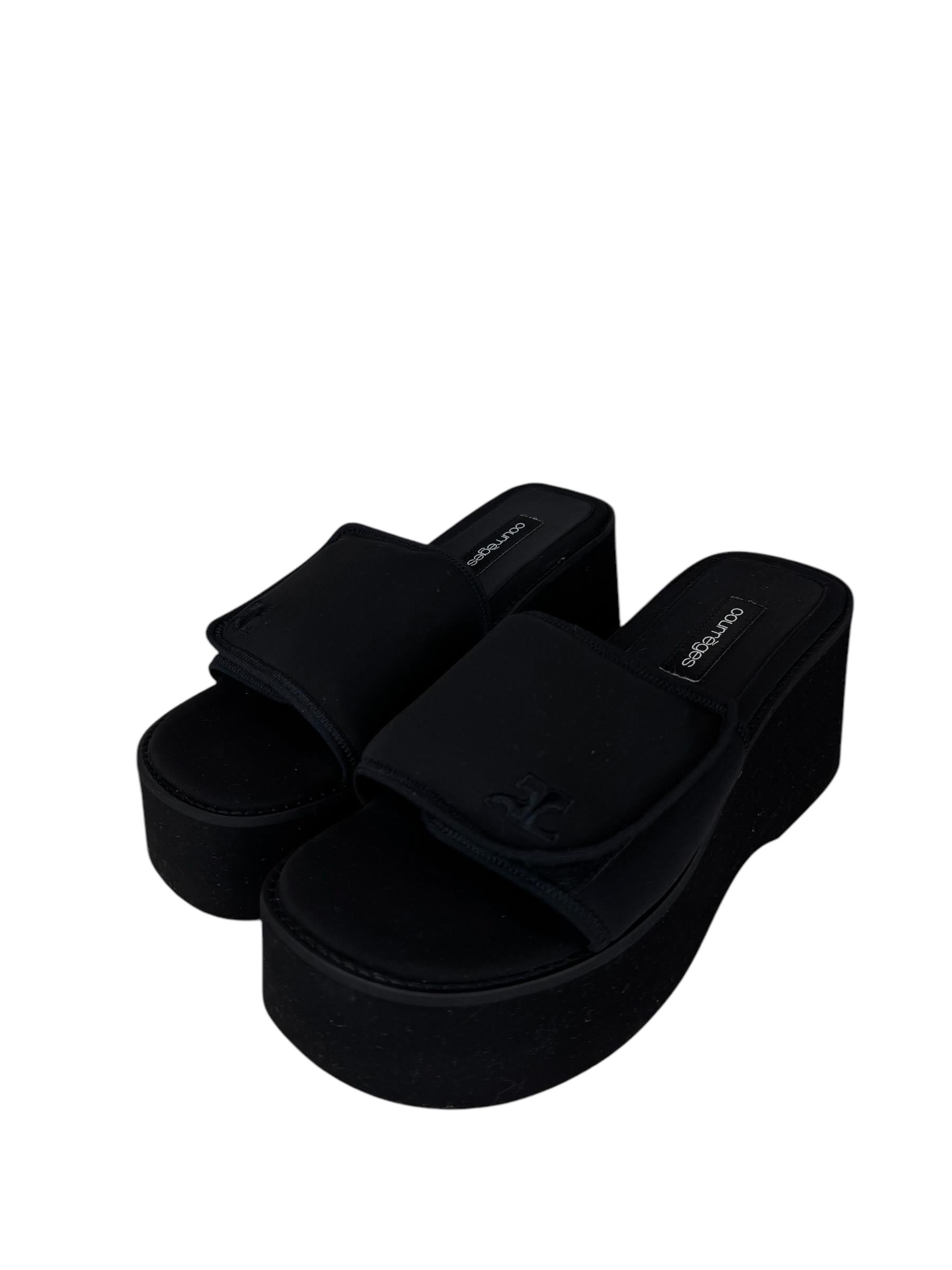 COUREGES BLACK HEELED MULES