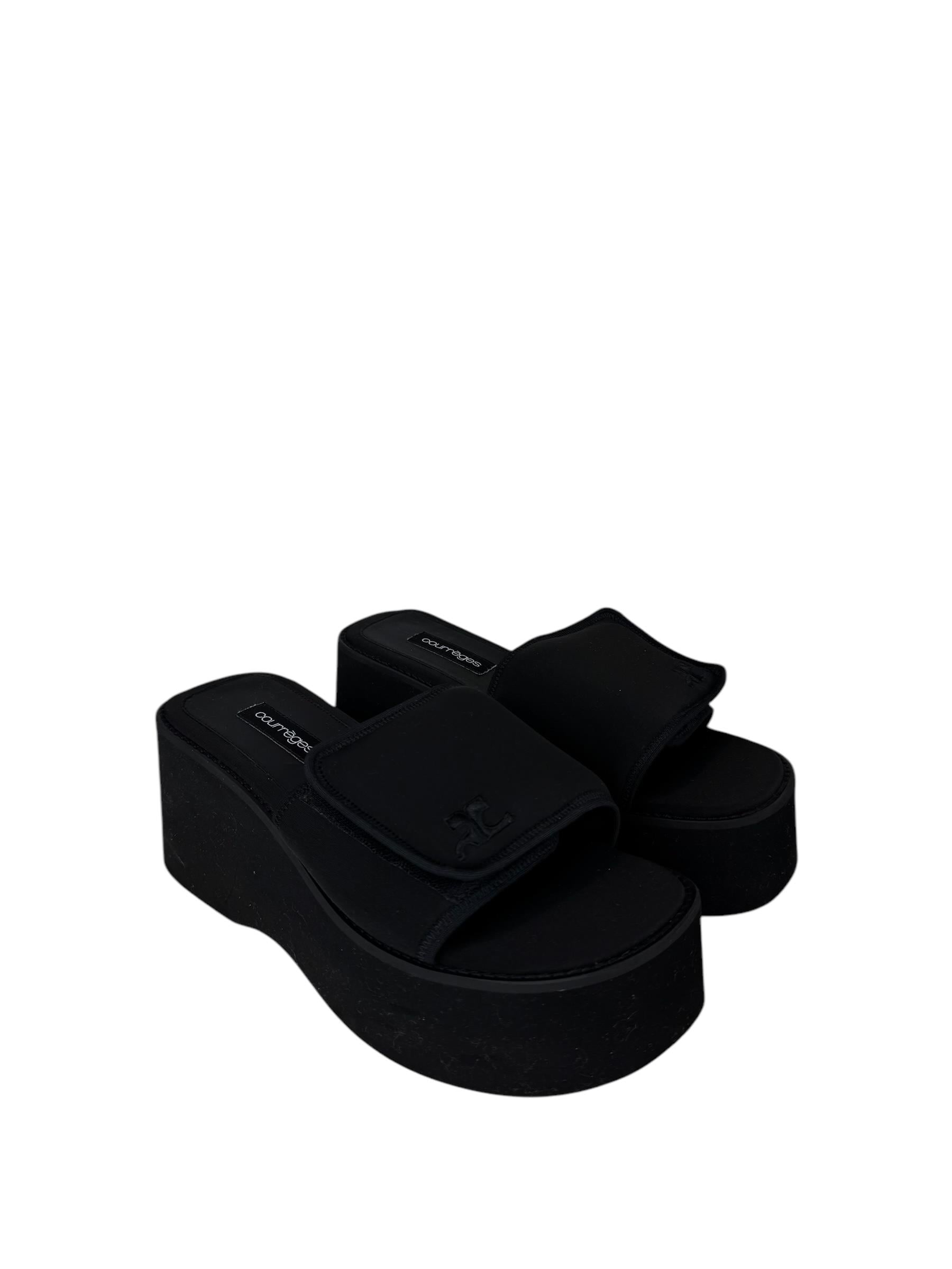 COUREGES BLACK HEELED MULES