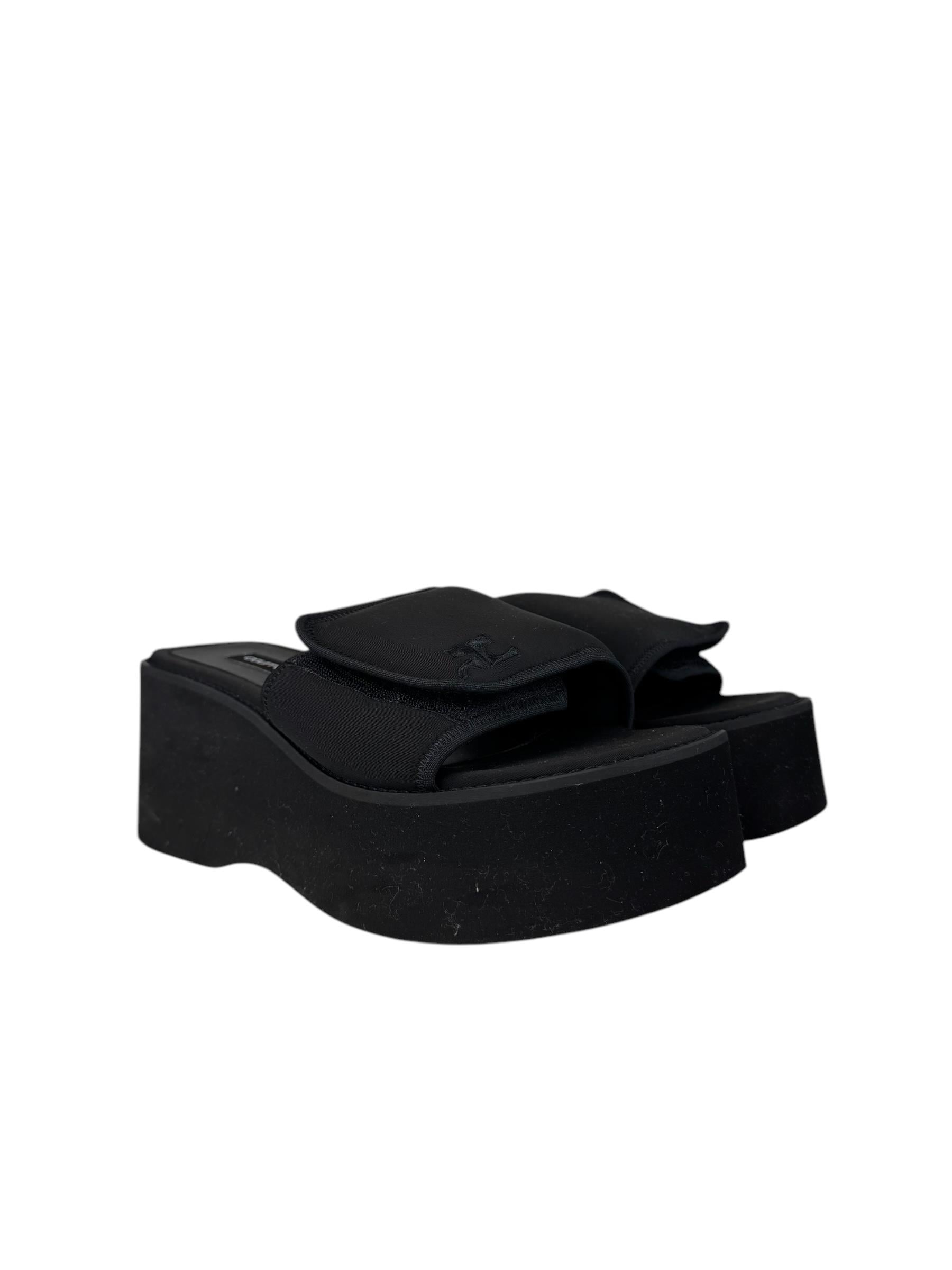 COUREGES BLACK HEELED MULES