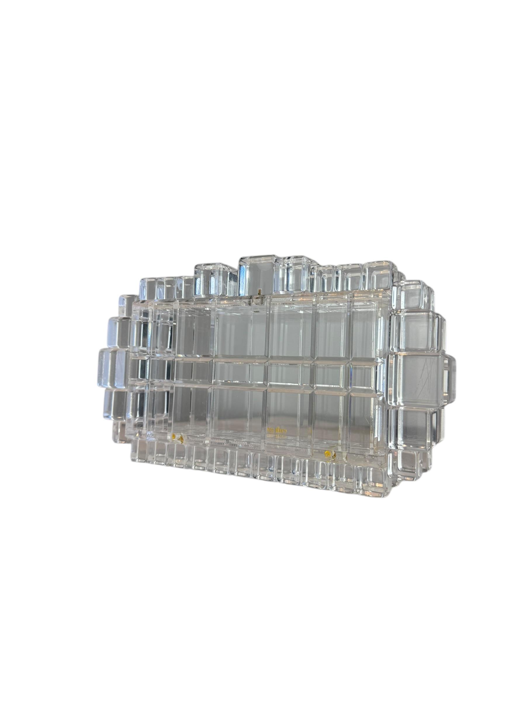 CULT GAIA EDEN CLEAR CUBED CLUTCH BAG