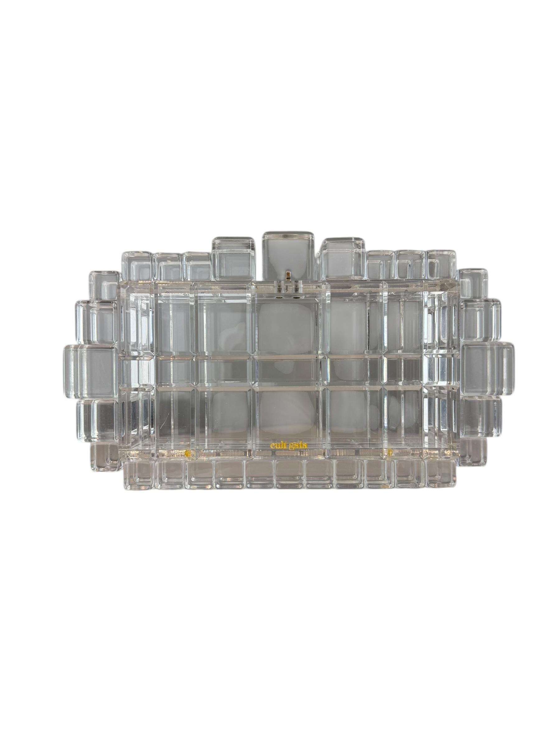 CULT GAIA EDEN CLEAR CUBED CLUTCH BAG
