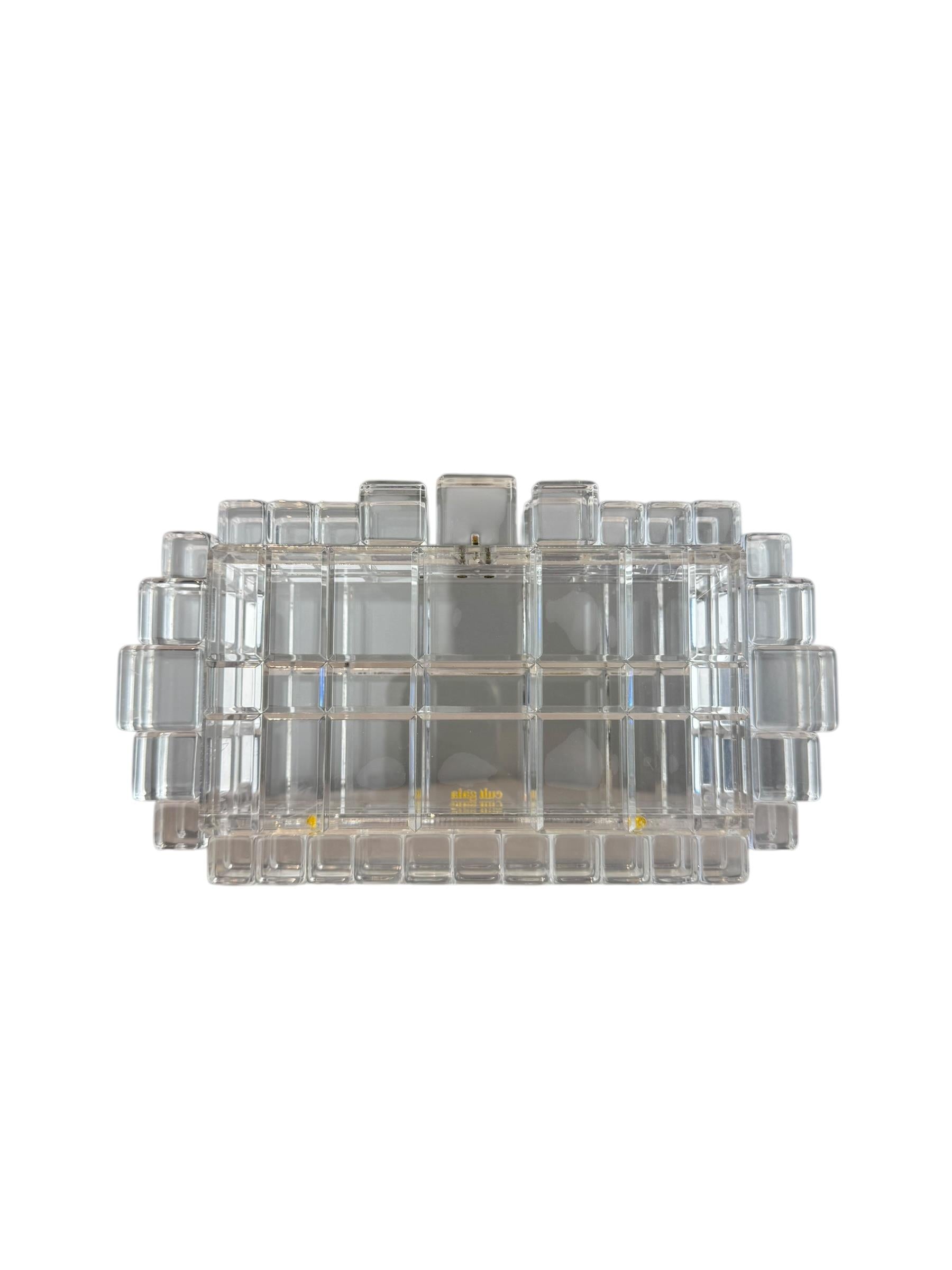 CULT GAIA EDEN CLEAR CUBED CLUTCH BAG
