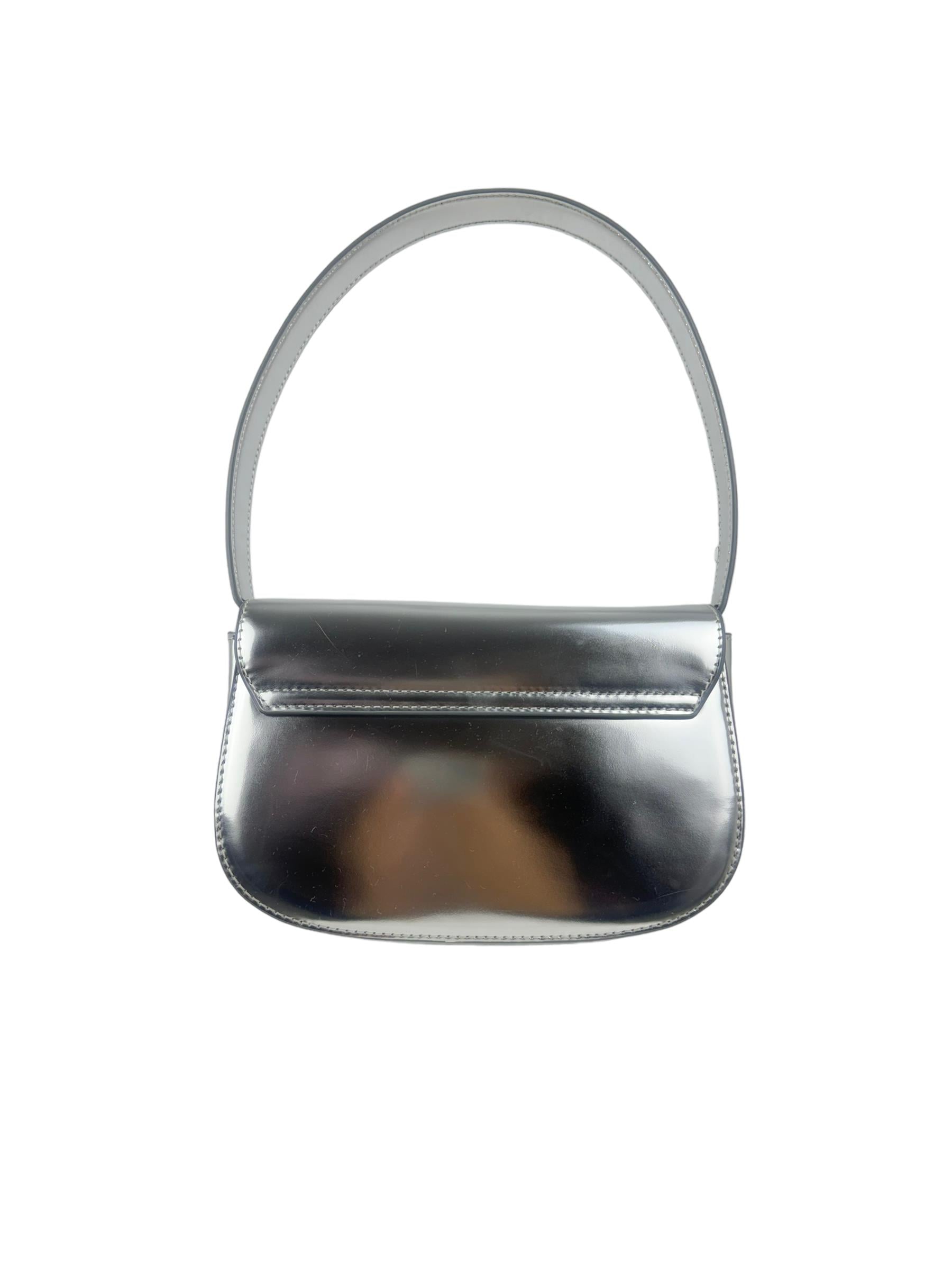 DIESEL METALLIC D LOGO SHOULDER BAG