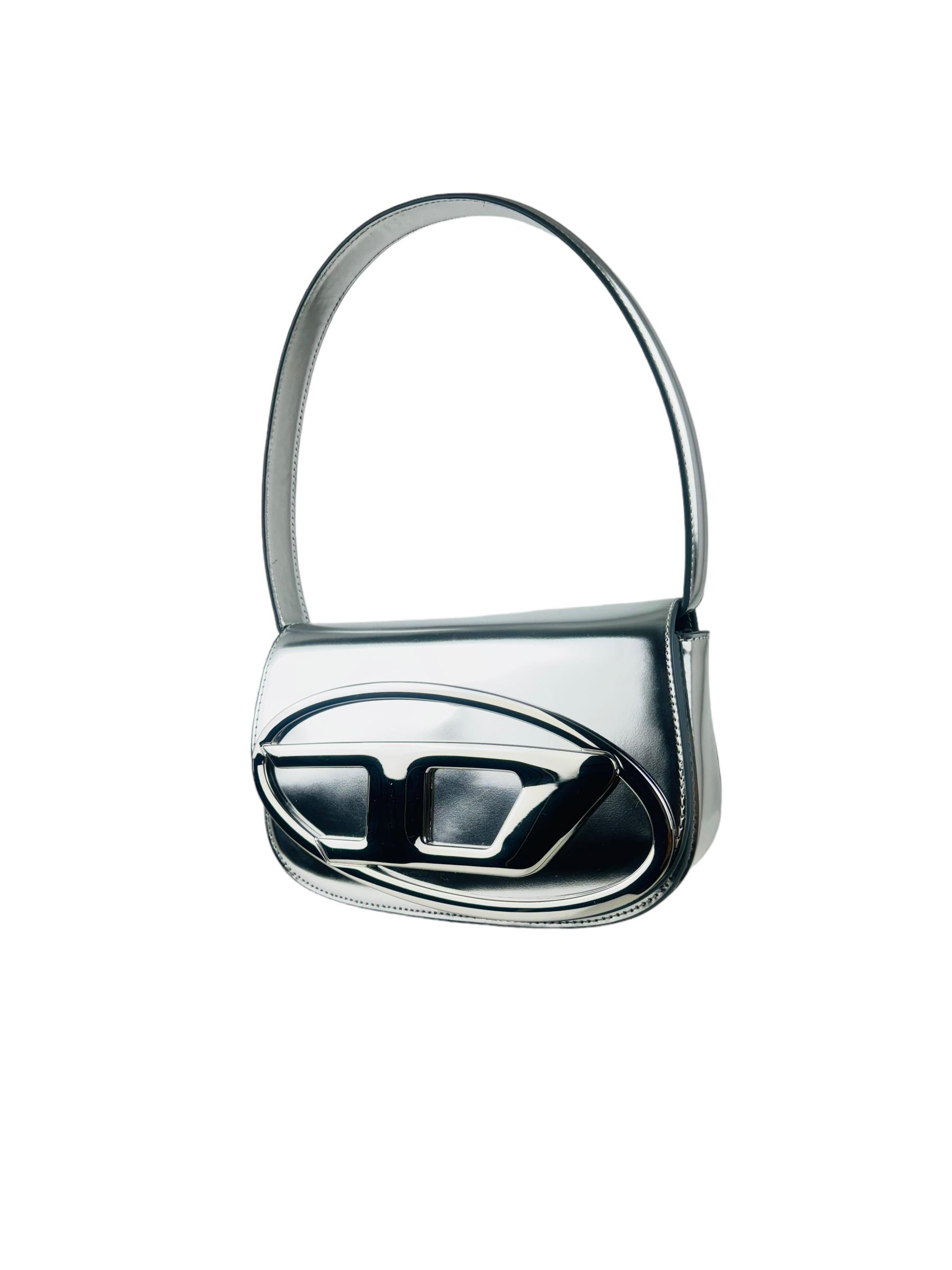 DIESEL METALLIC D LOGO SHOULDER BAG