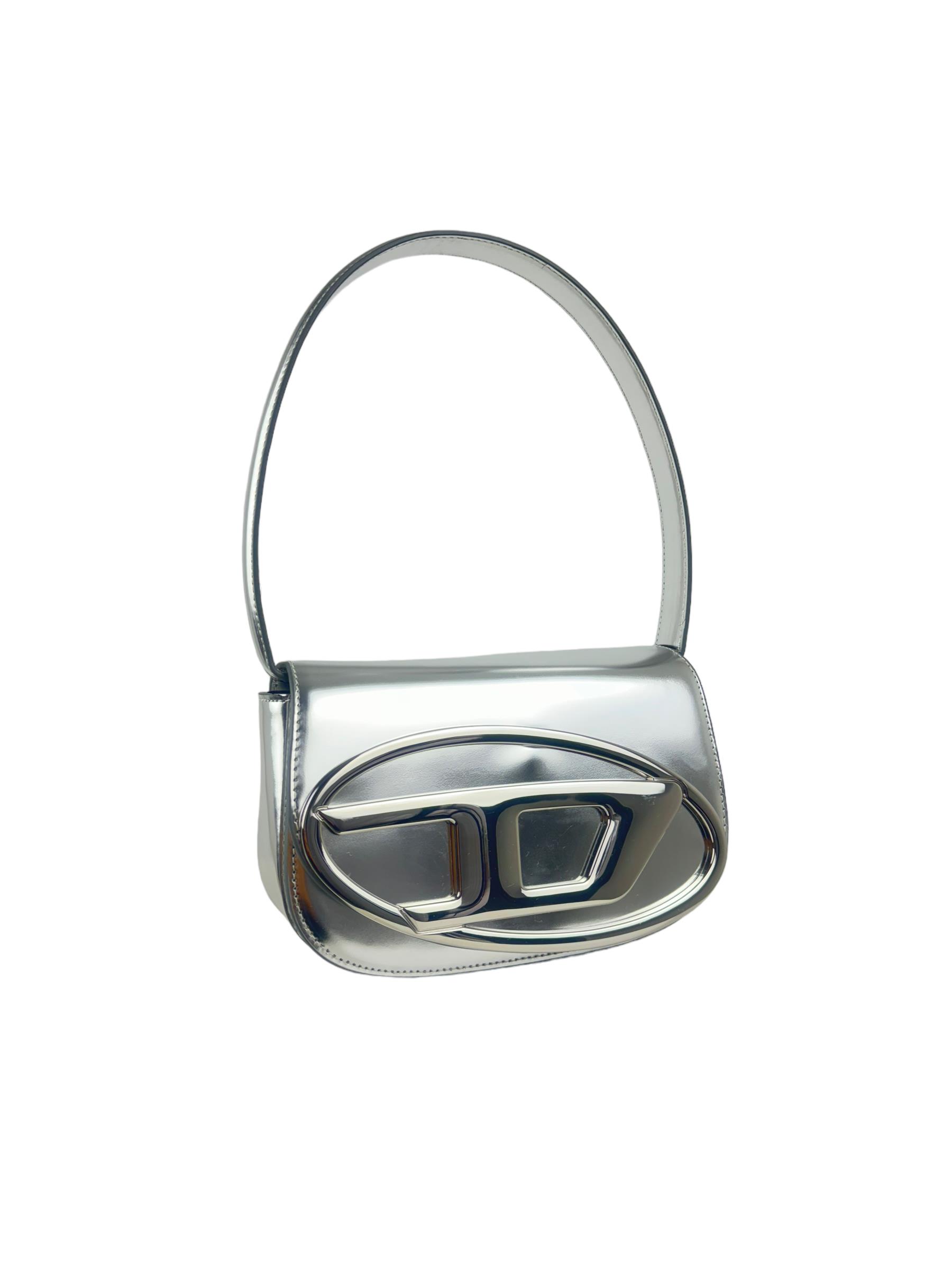 DIESEL METALLIC D LOGO SHOULDER BAG