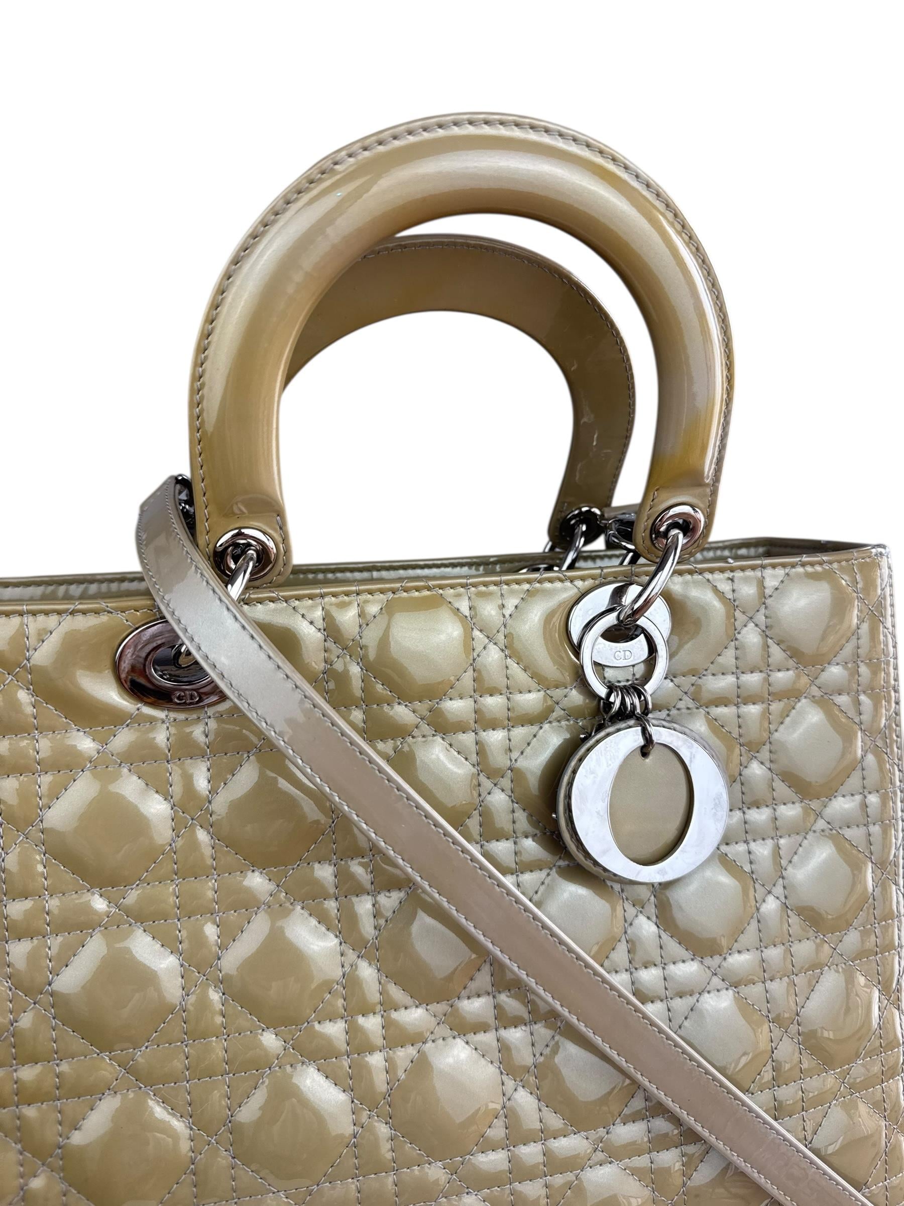 DIOR OLIVE GREEN LADY DIOR BAG 