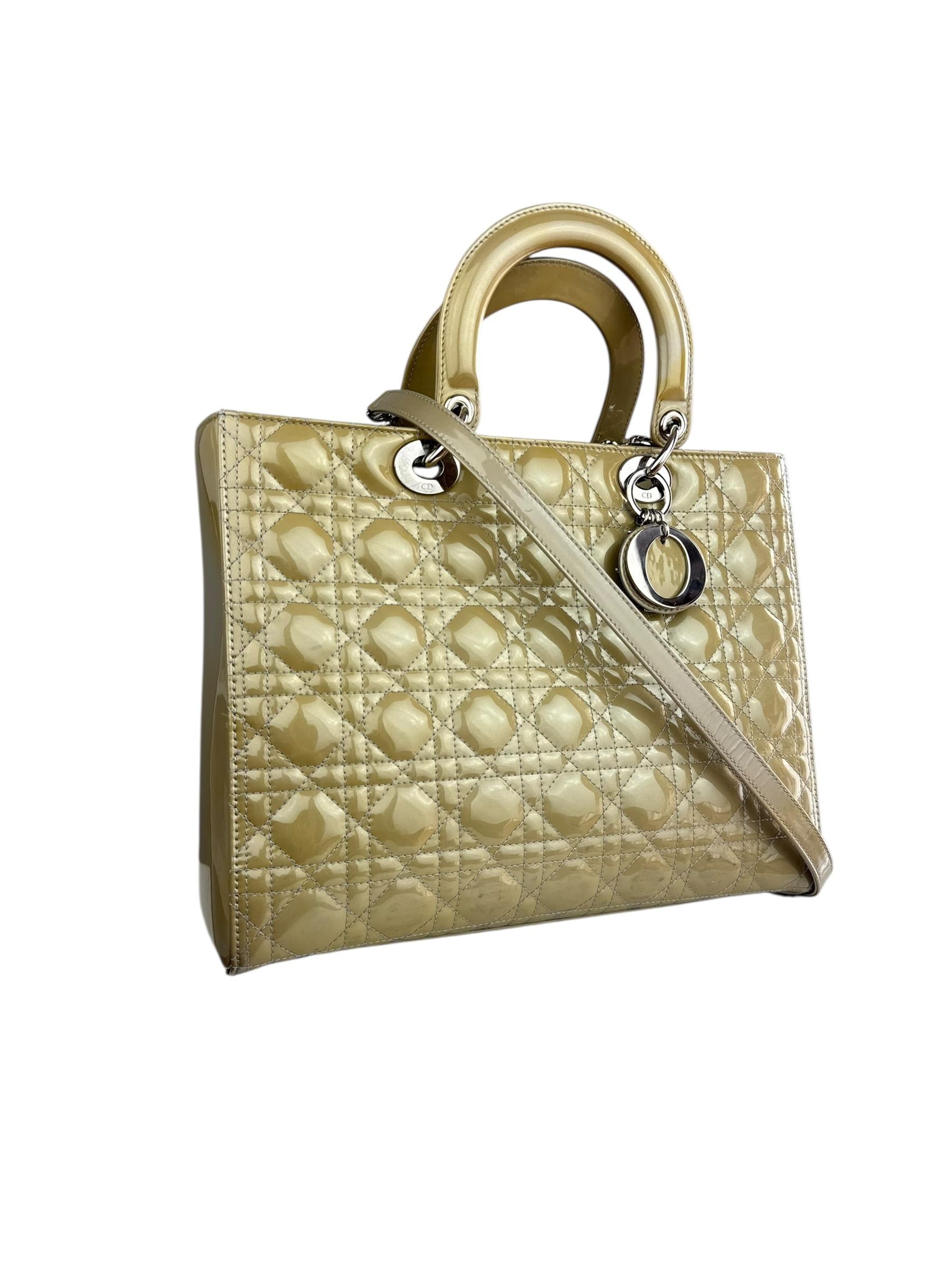 DIOR OLIVE GREEN LADY DIOR BAG 