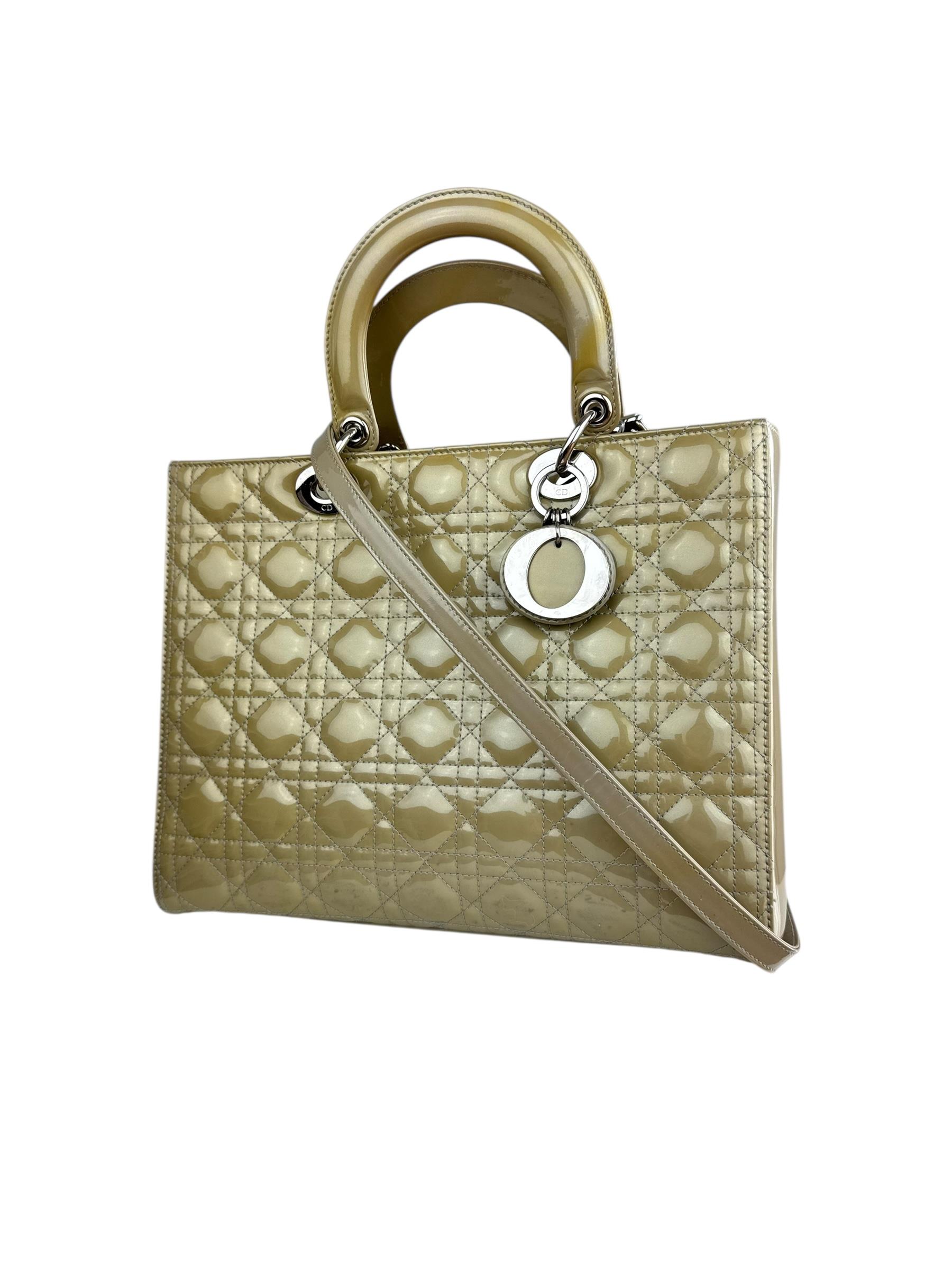 DIOR OLIVE GREEN LADY DIOR BAG 