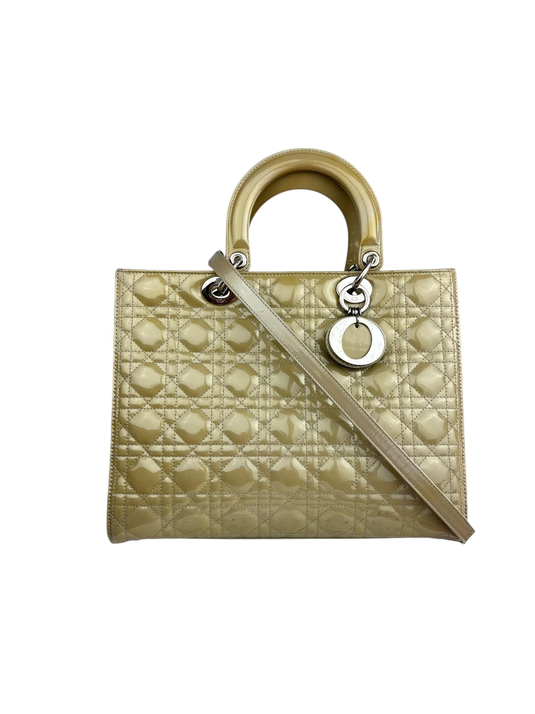 DIOR OLIVE GREEN LADY DIOR BAG 