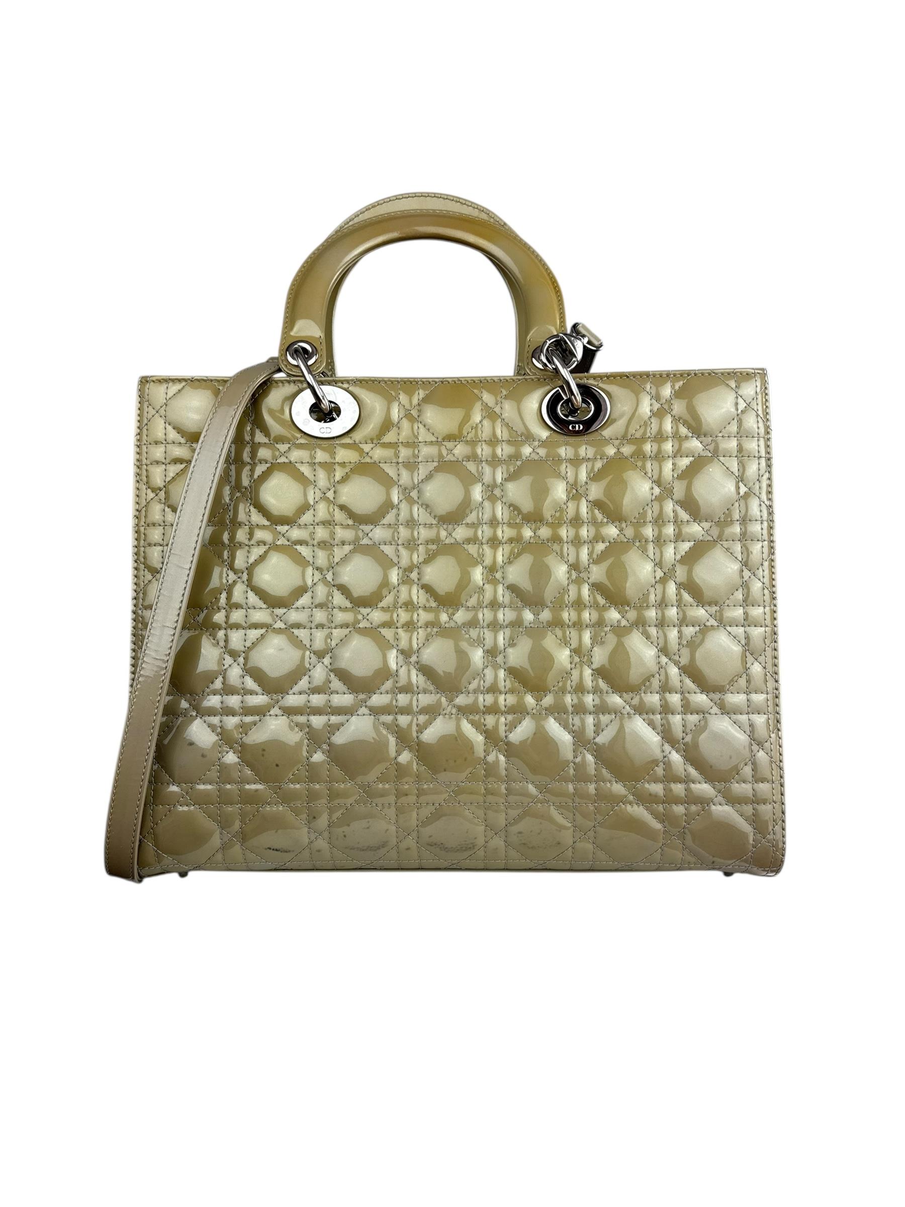 DIOR OLIVE GREEN LADY DIOR BAG 