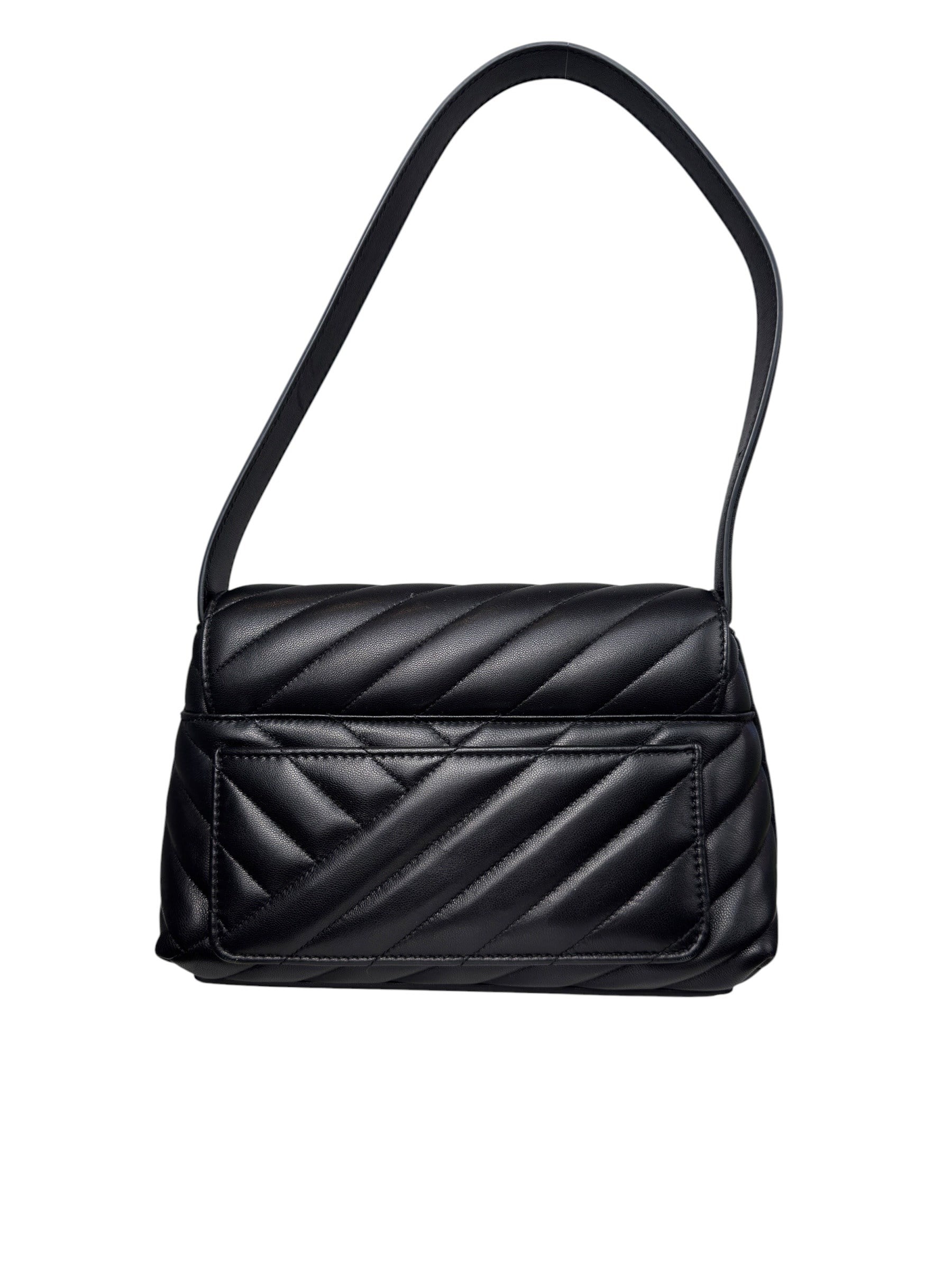 DOLCE GABBANA BLACK PADDED LEATHER SHOULDER BAG