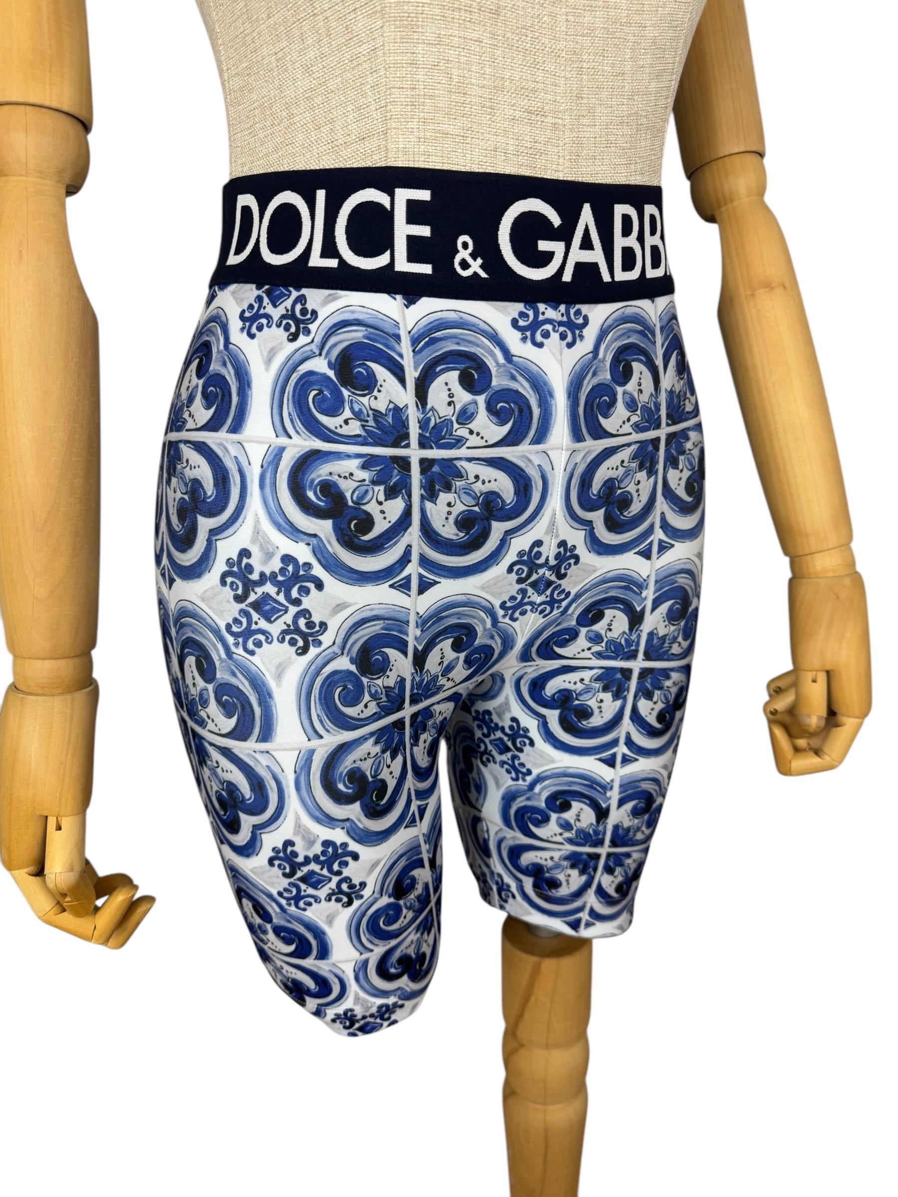 DOLCE GABBANA BLUE SHORT LEGGINGS