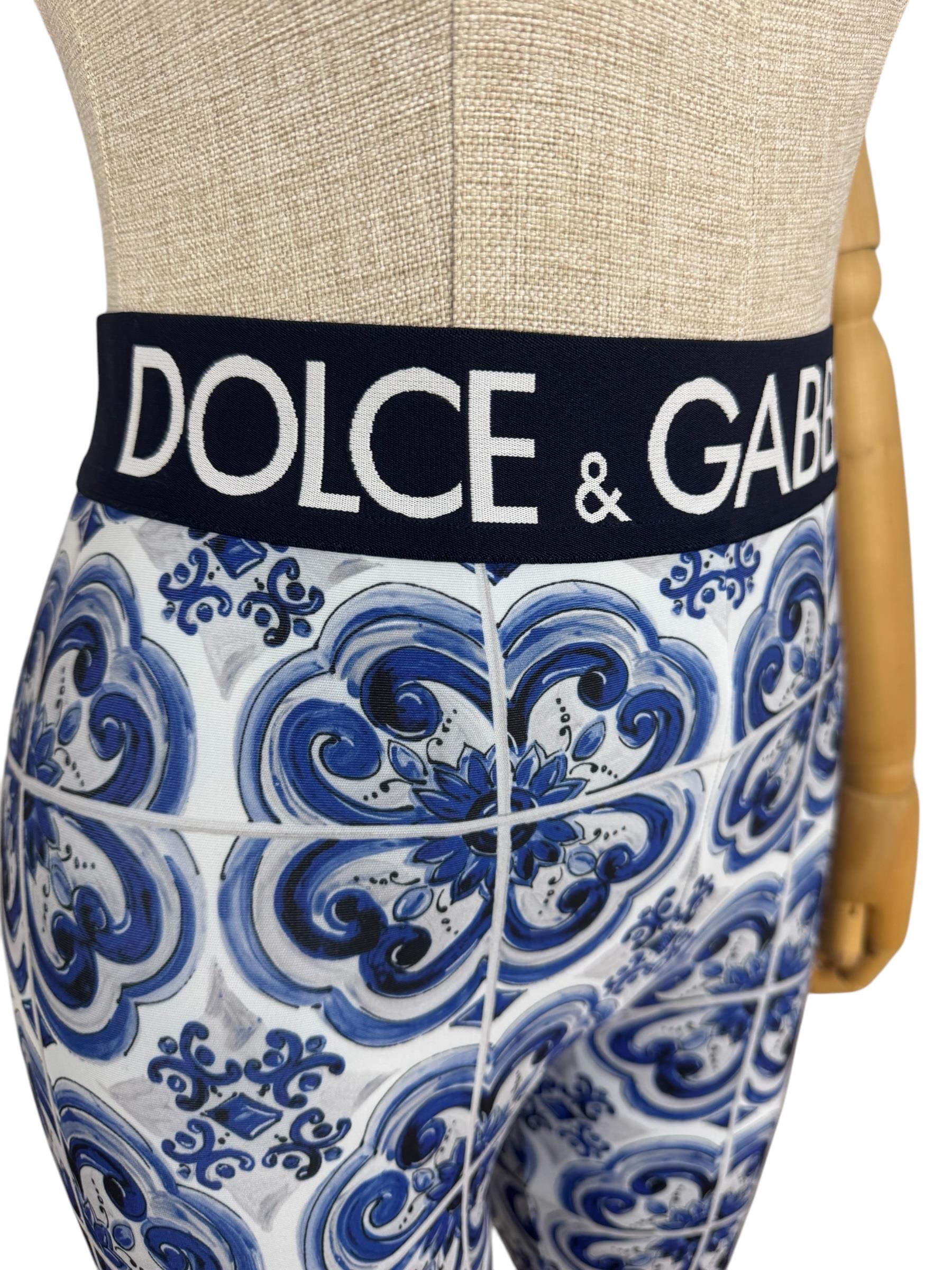 DOLCE GABBANA BLUE SHORT LEGGINGS