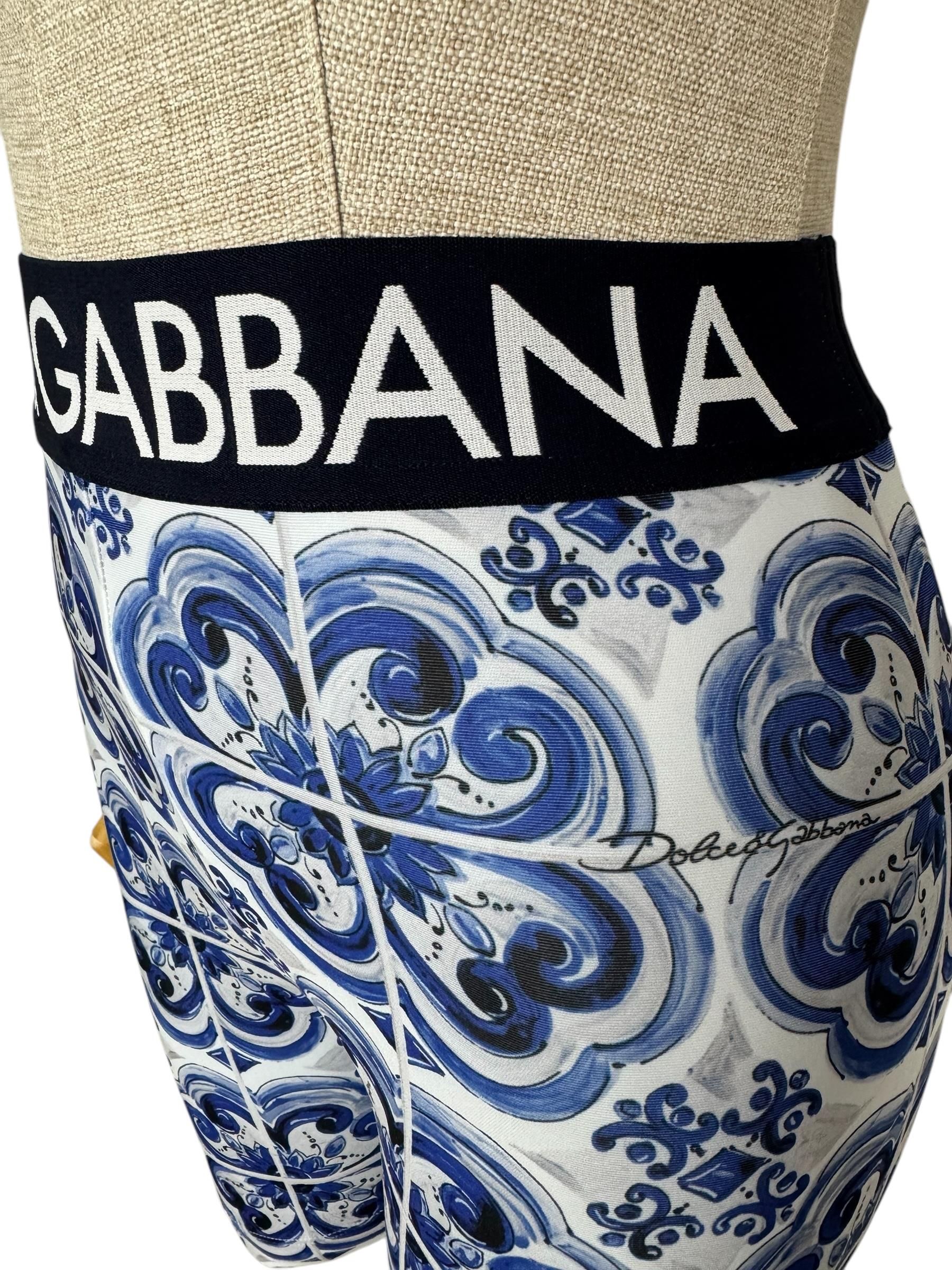 DOLCE GABBANA BLUE SHORT LEGGINGS