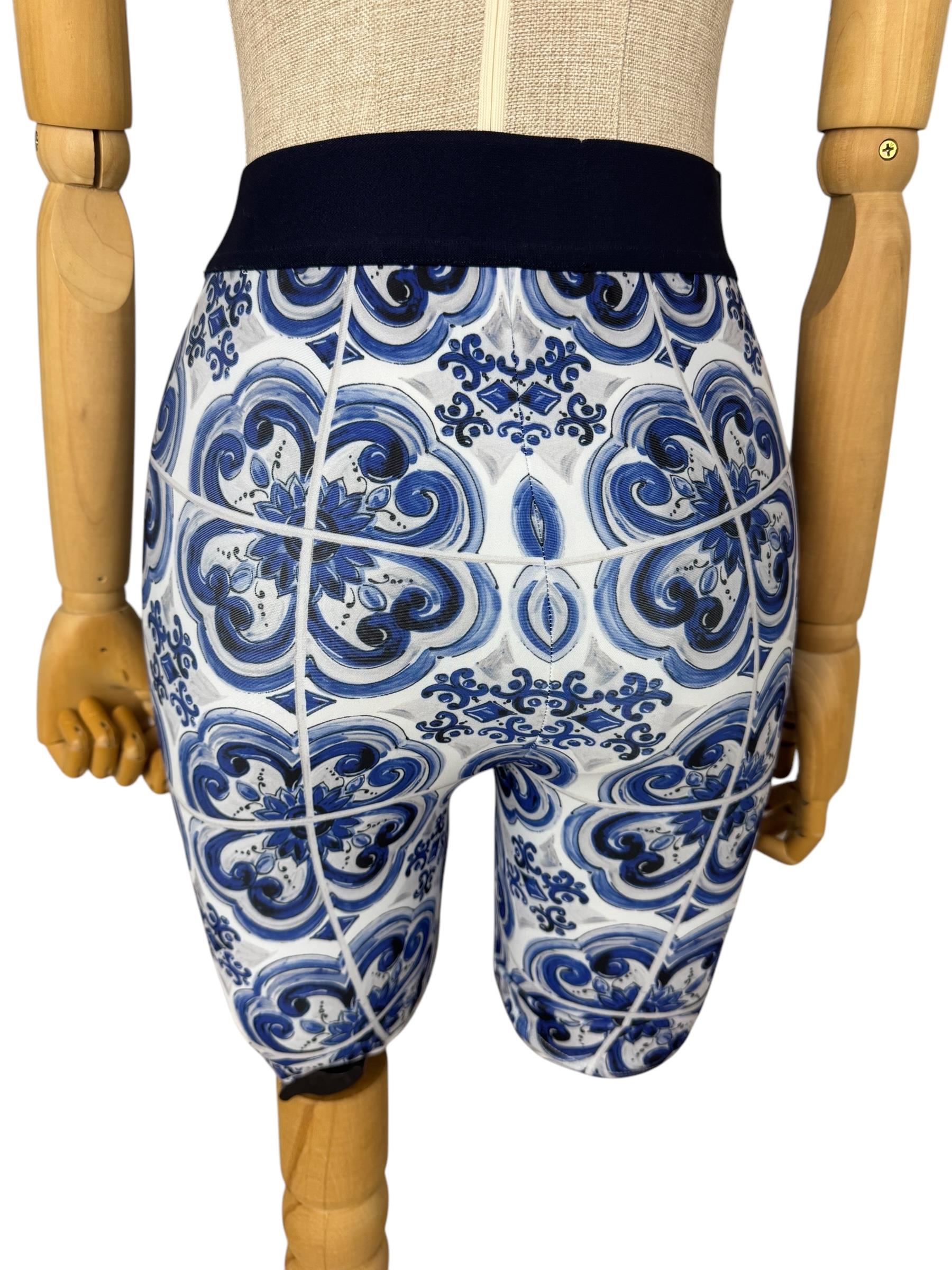 DOLCE GABBANA BLUE SHORT LEGGINGS