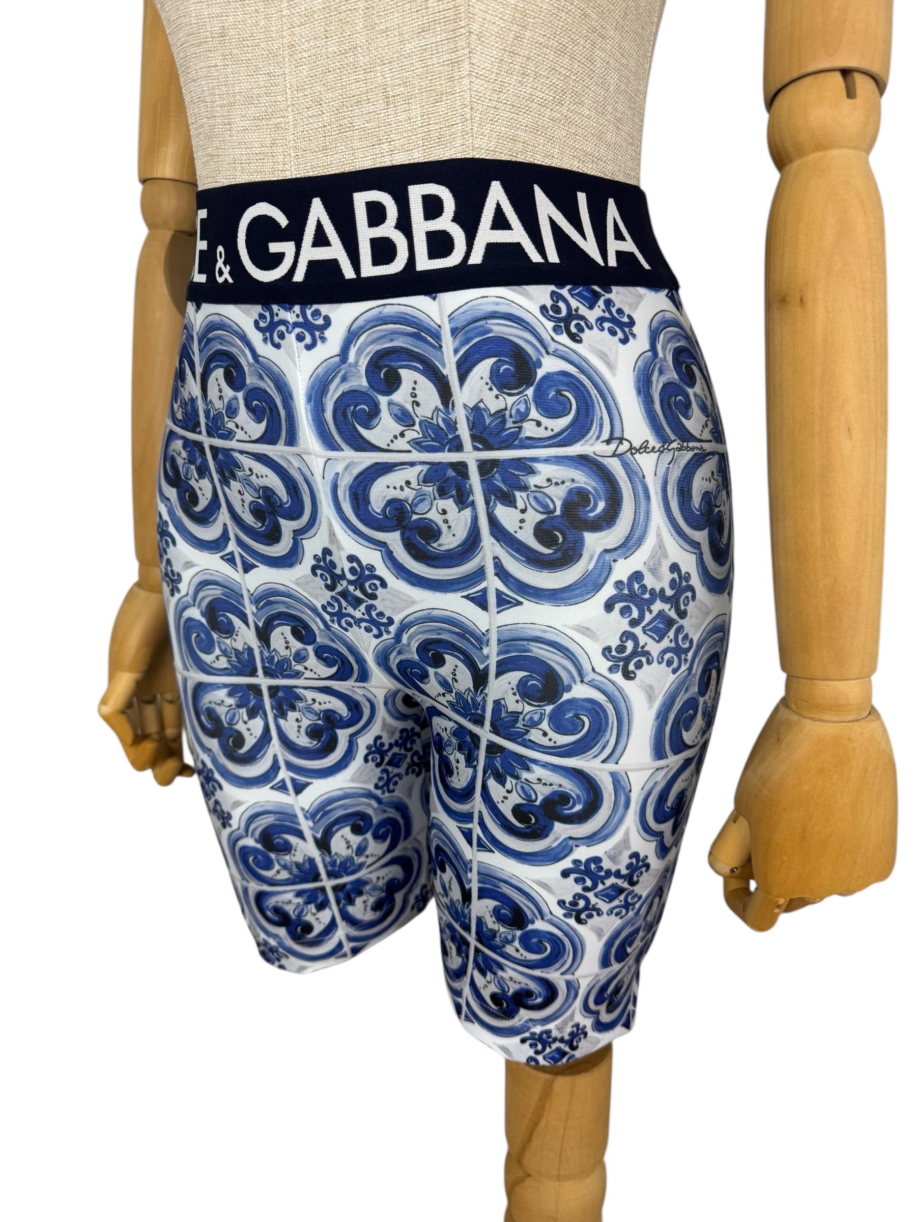 DOLCE GABBANA BLUE SHORT LEGGINGS