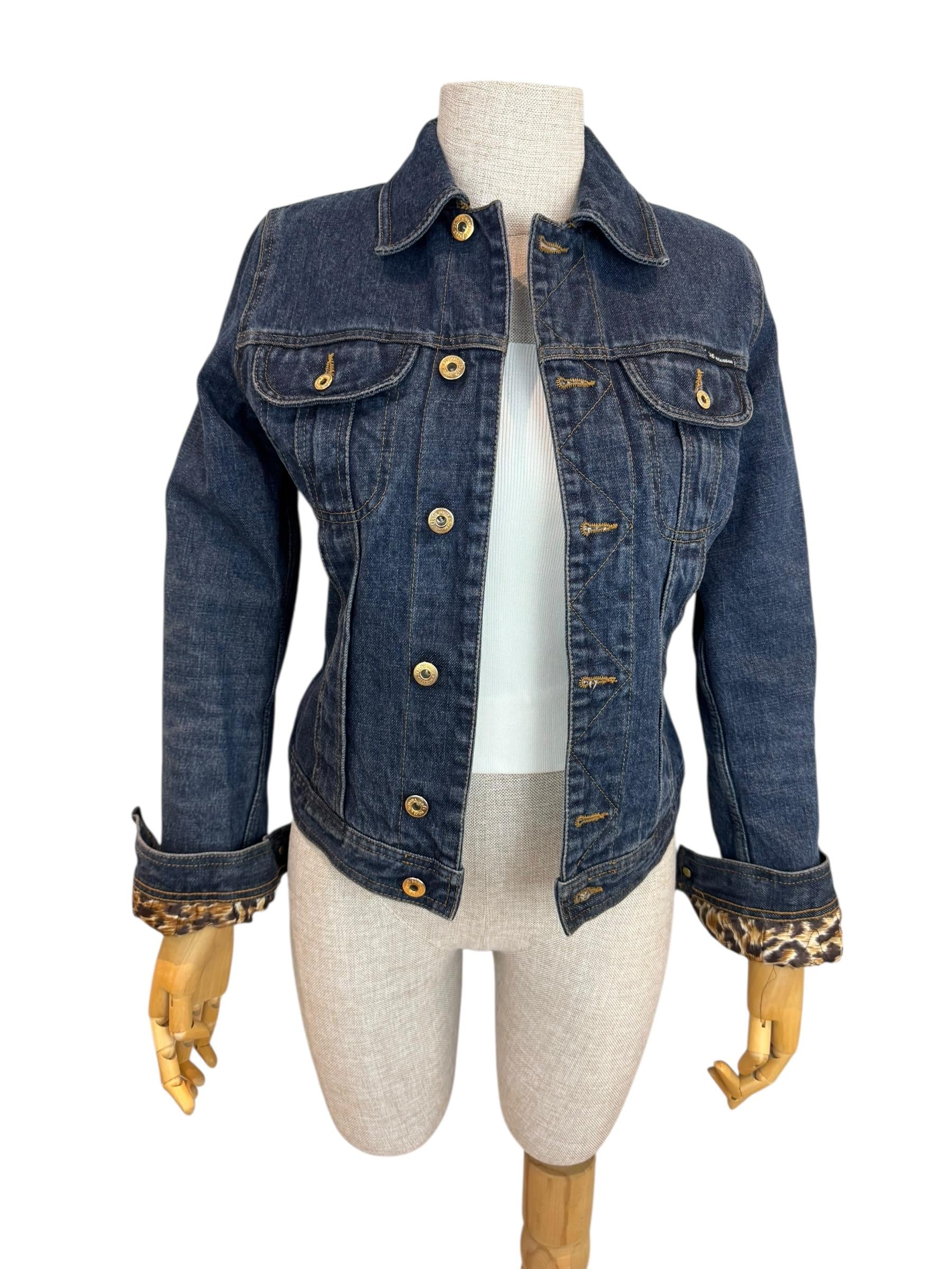 DOLCE GABBANA LEOPARD DENIM JACKET