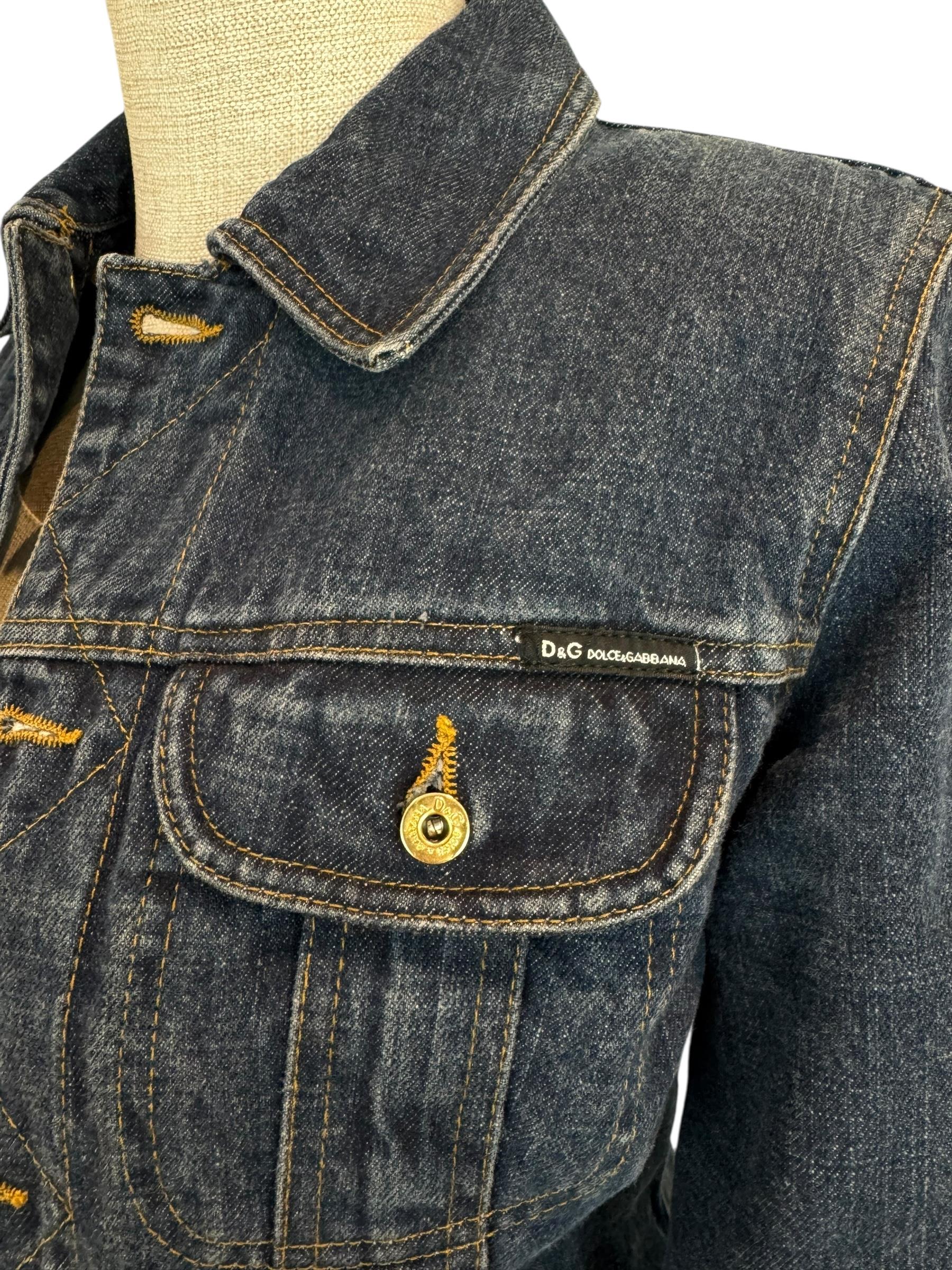 DOLCE GABBANA LEOPARD DENIM JACKET
