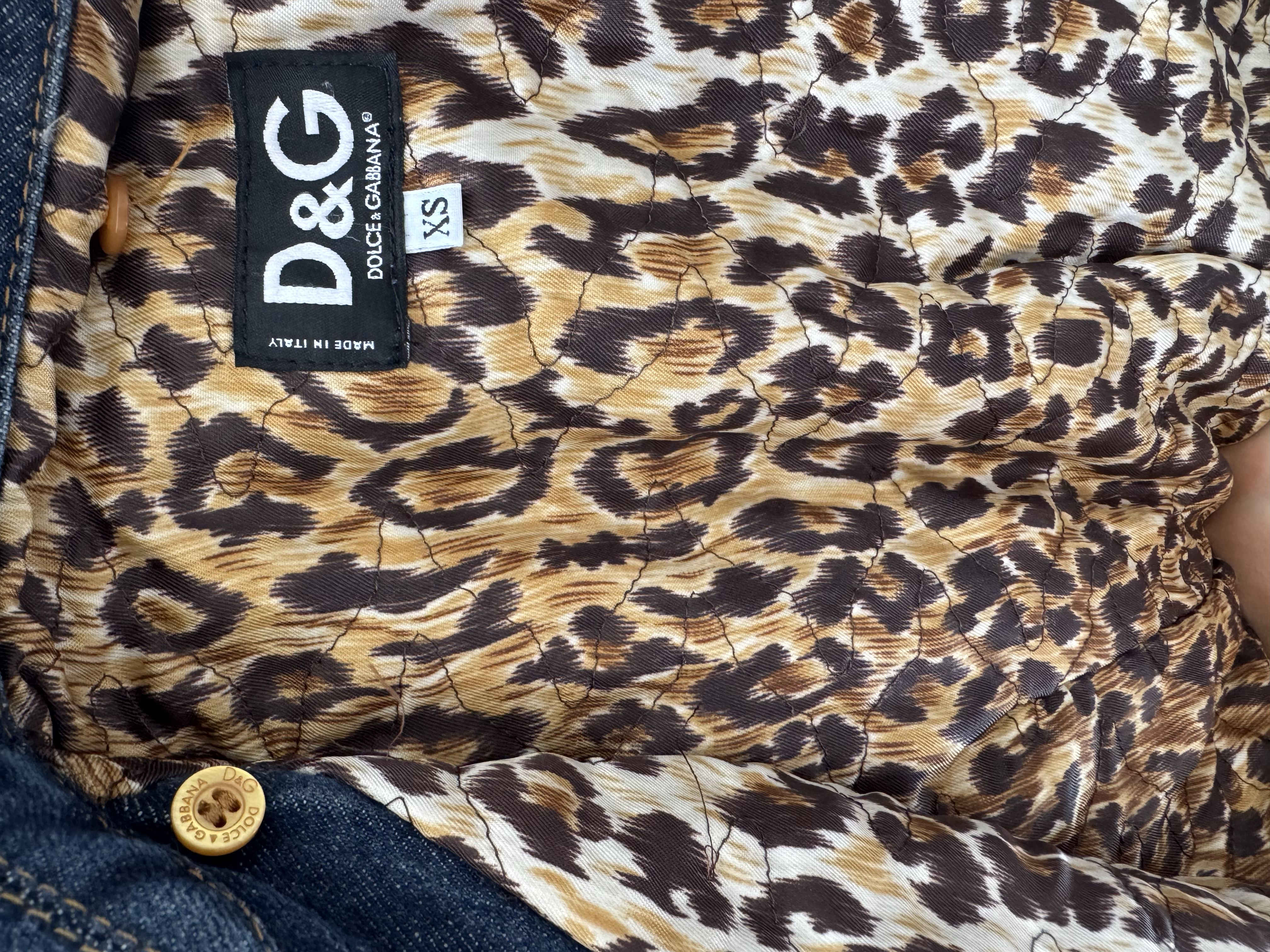 DOLCE GABBANA LEOPARD DENIM JACKET