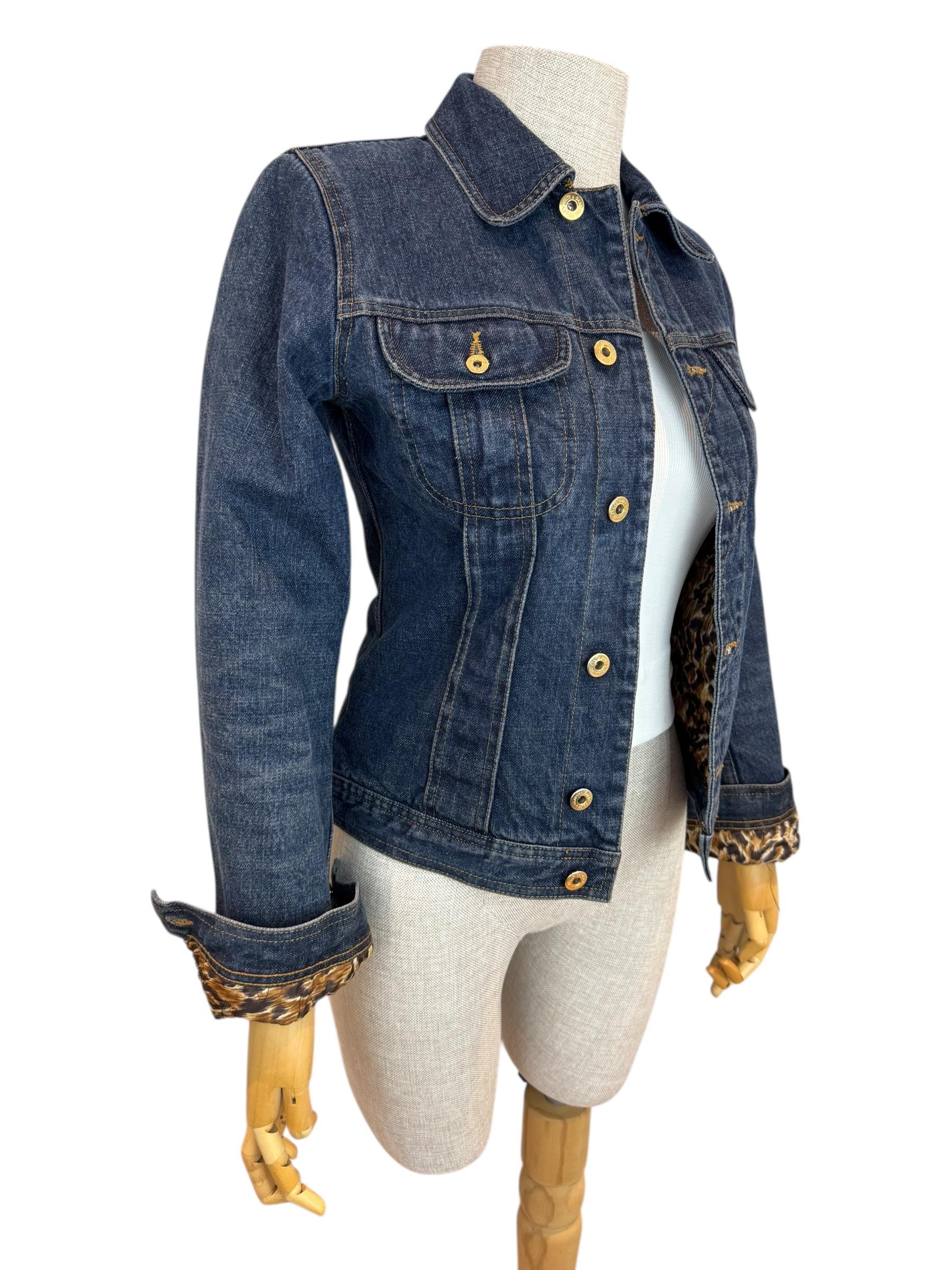 DOLCE GABBANA LEOPARD DENIM JACKET