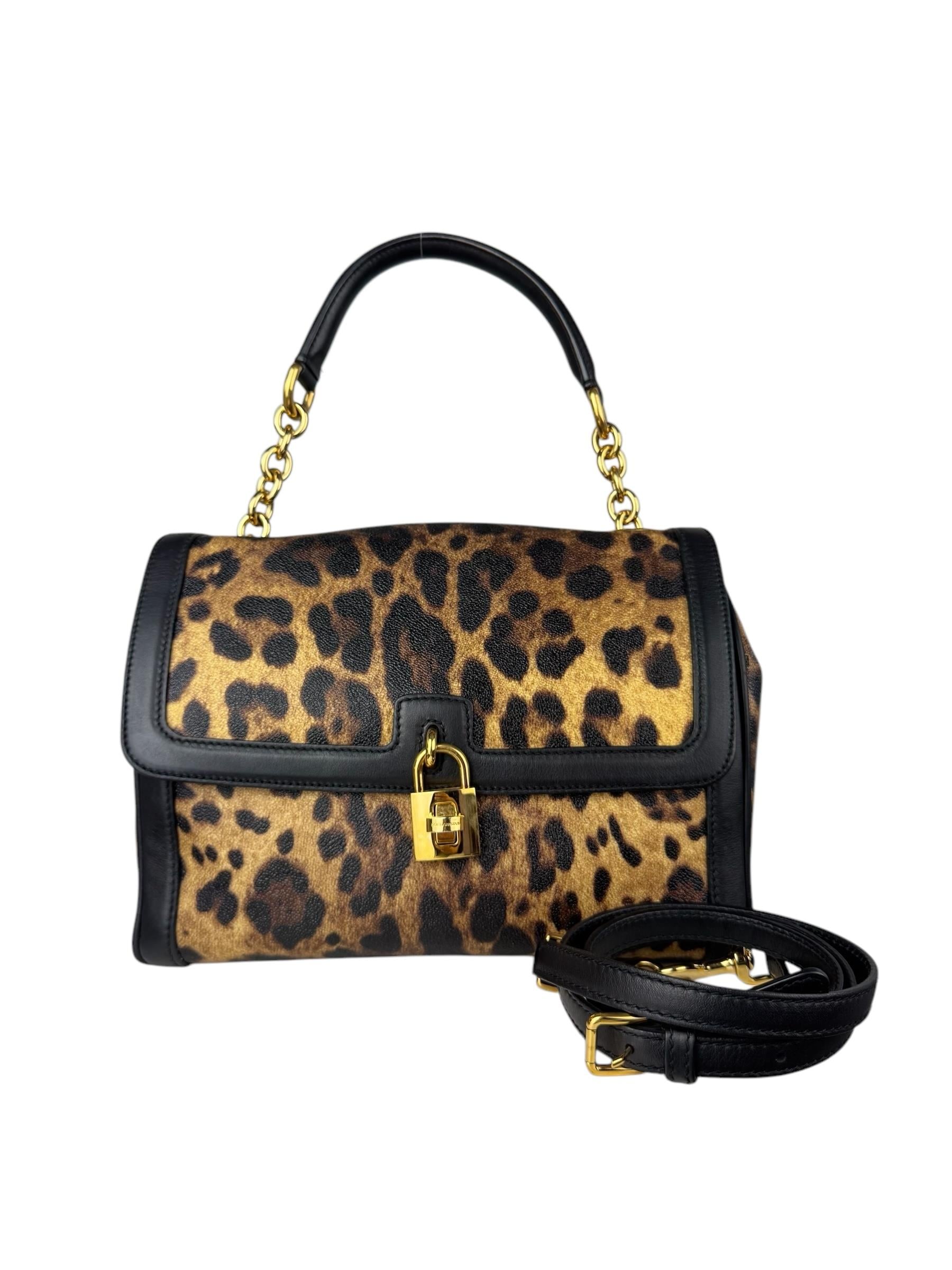 DOLCE GABBANA LEOPARD MISS BONITA HANDLE BAG